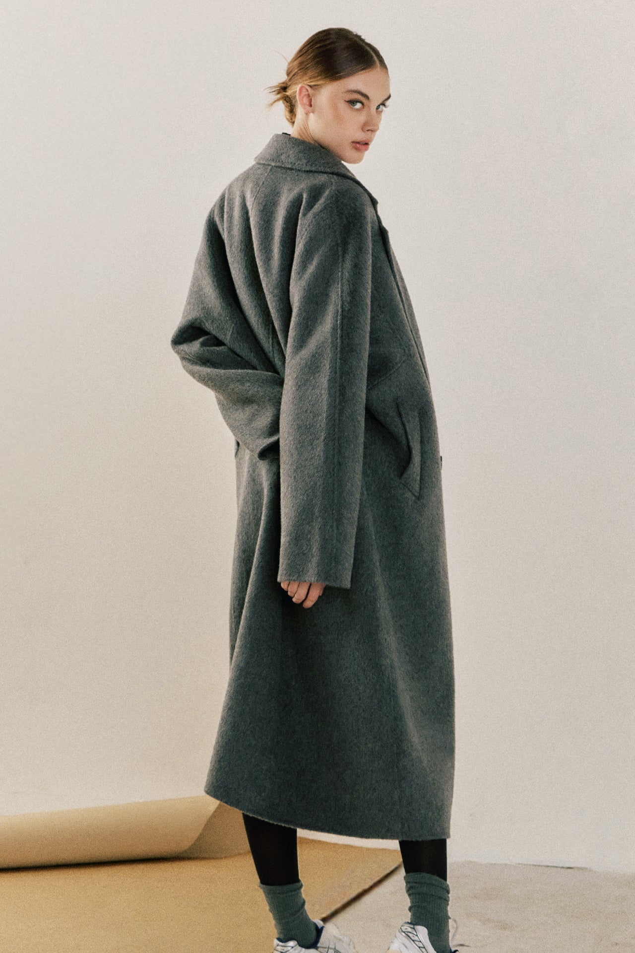 ENDLESS ROSE - Double Breasted Handmade Blend Maxi Coat - OUTERWEAR available at Objectrare