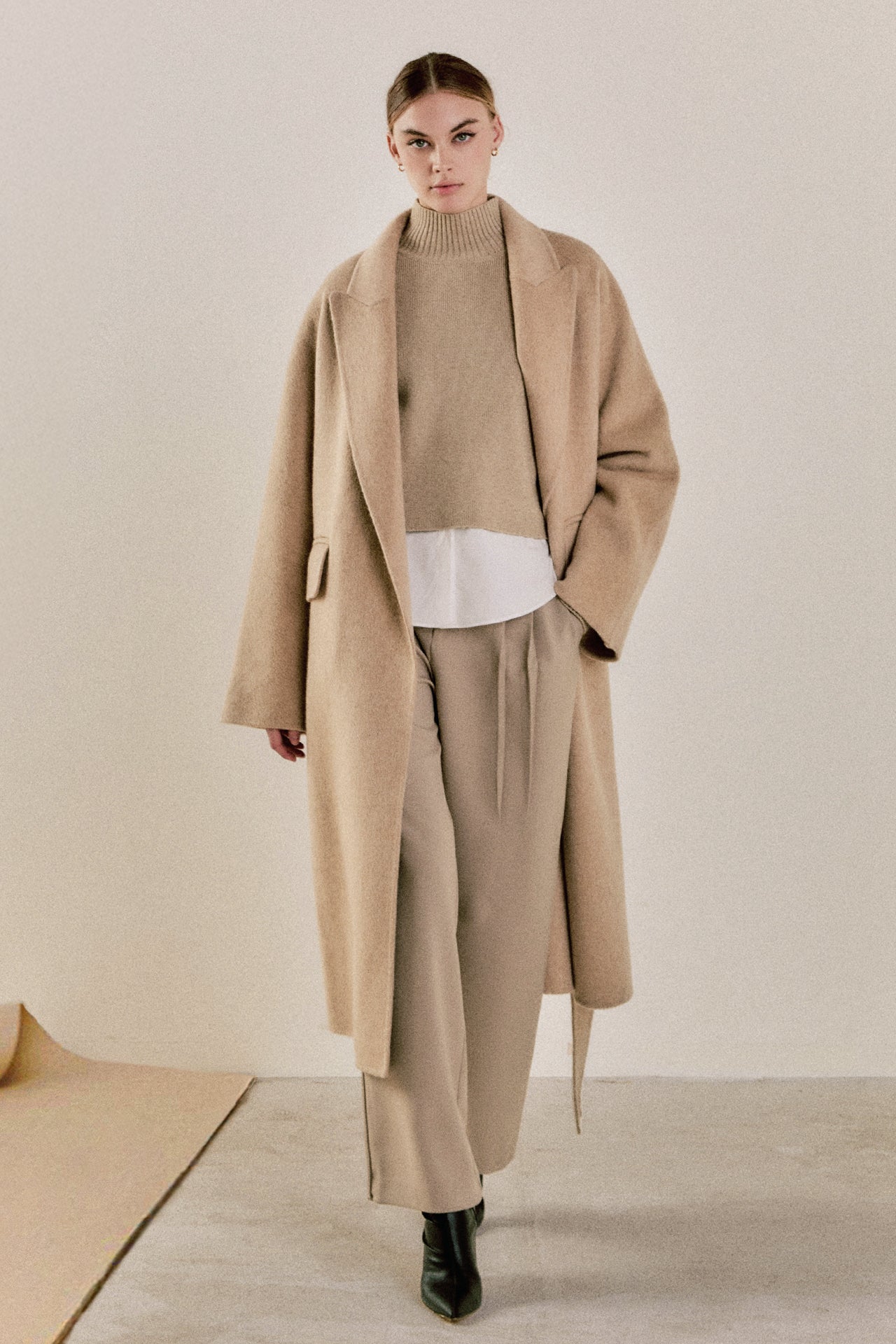 ENDLESS ROSE - Handmade Blend Belted Maxi Coat - COATS available at Objectrare