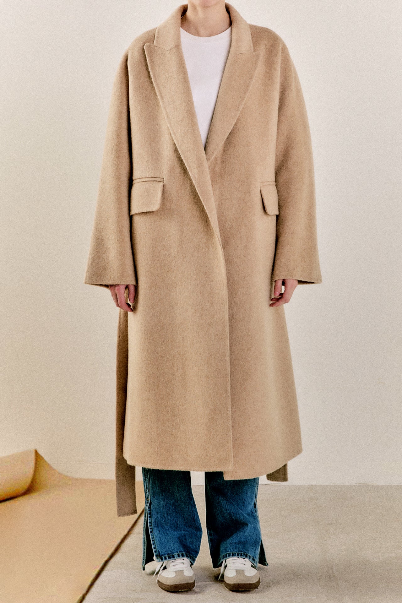 ENDLESS ROSE - Handmade Blend Belted Maxi Coat - COATS available at Objectrare