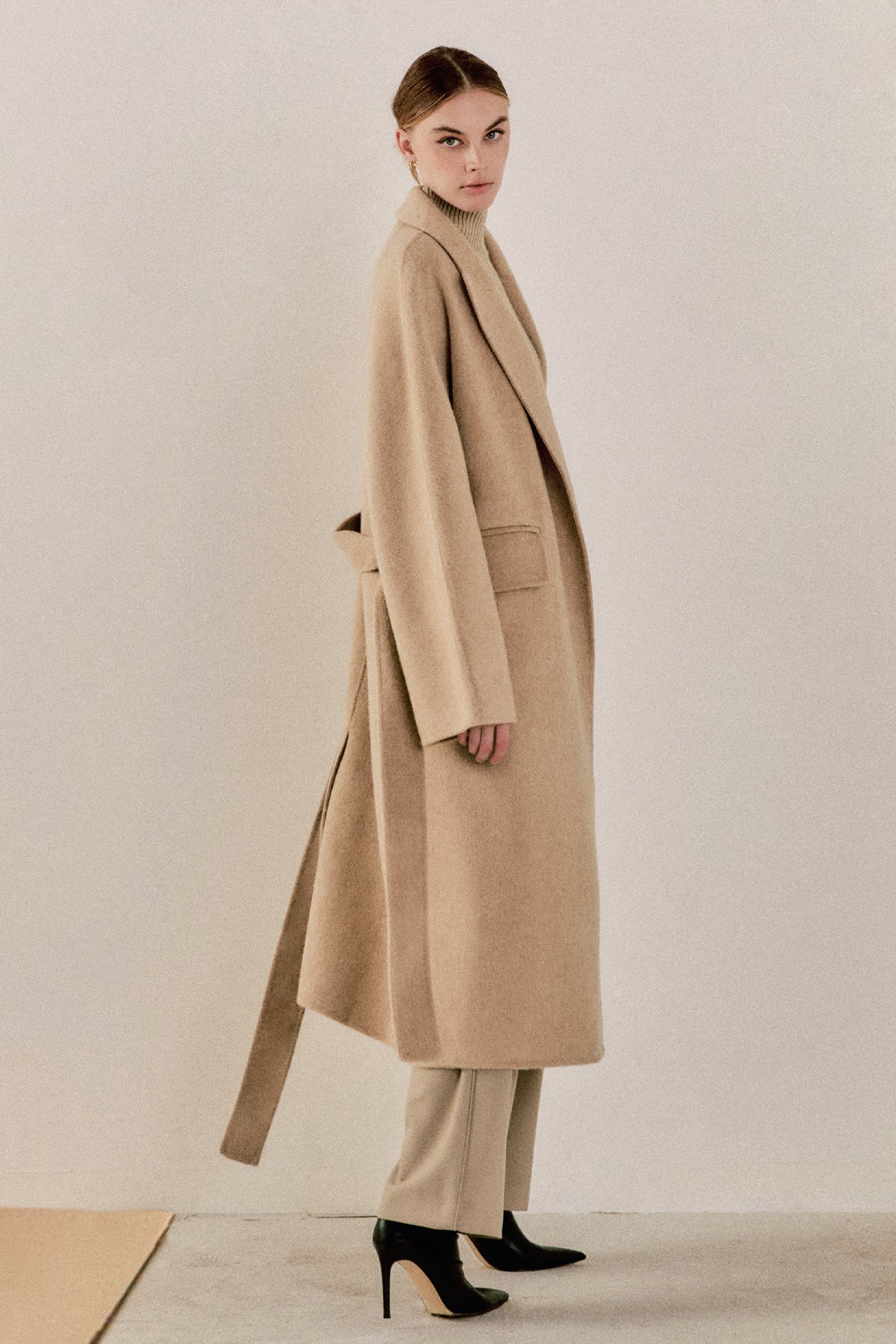 ENDLESS ROSE - Handmade Blend Belted Maxi Coat - COATS available at Objectrare