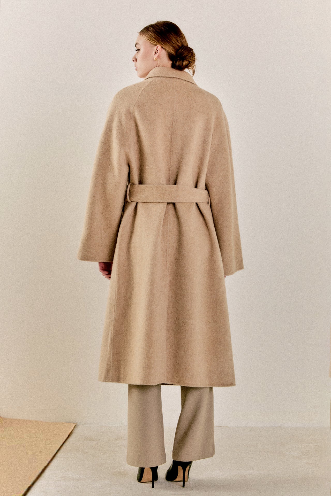 ENDLESS ROSE - Handmade Blend Belted Maxi Coat - COATS available at Objectrare