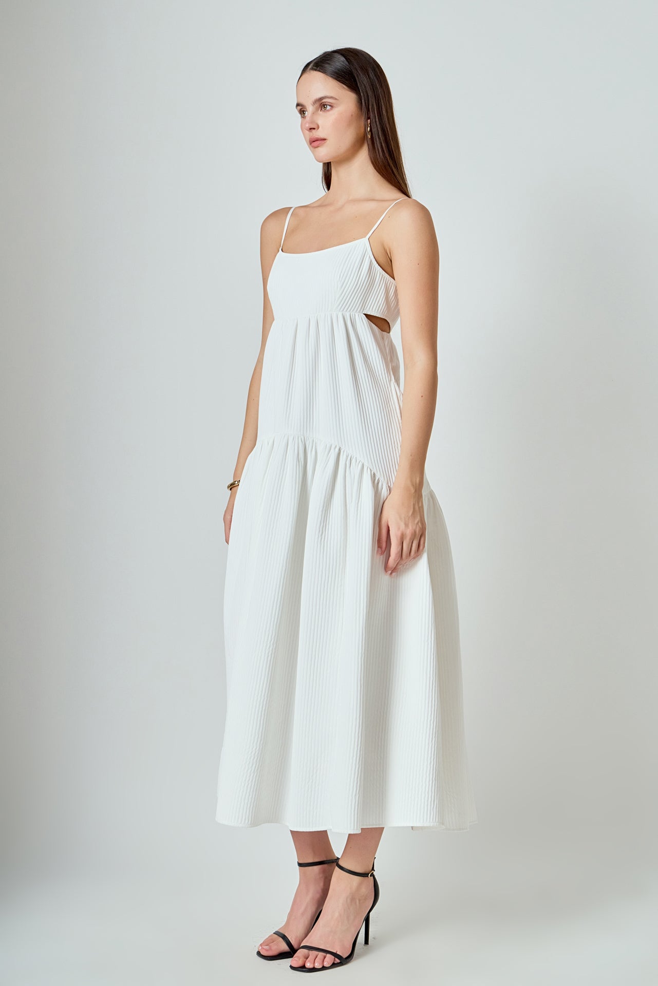 ENDLESS ROSE - Evelyn Sleeveless Textured Cutout Maxi Dress - DRESSES available at Objectrare