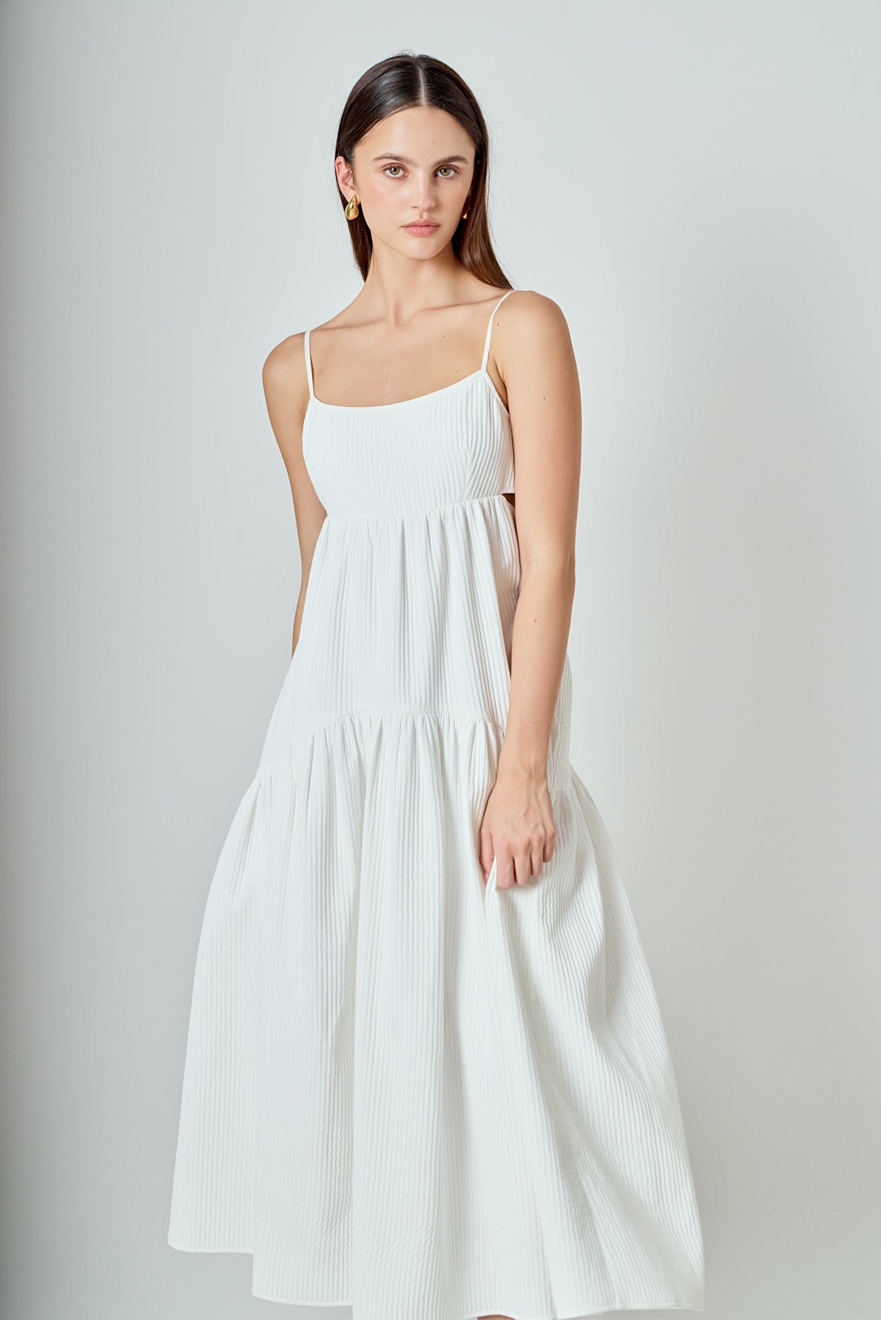 ENDLESS ROSE - Evelyn Sleeveless Textured Cutout Maxi Dress - DRESSES available at Objectrare