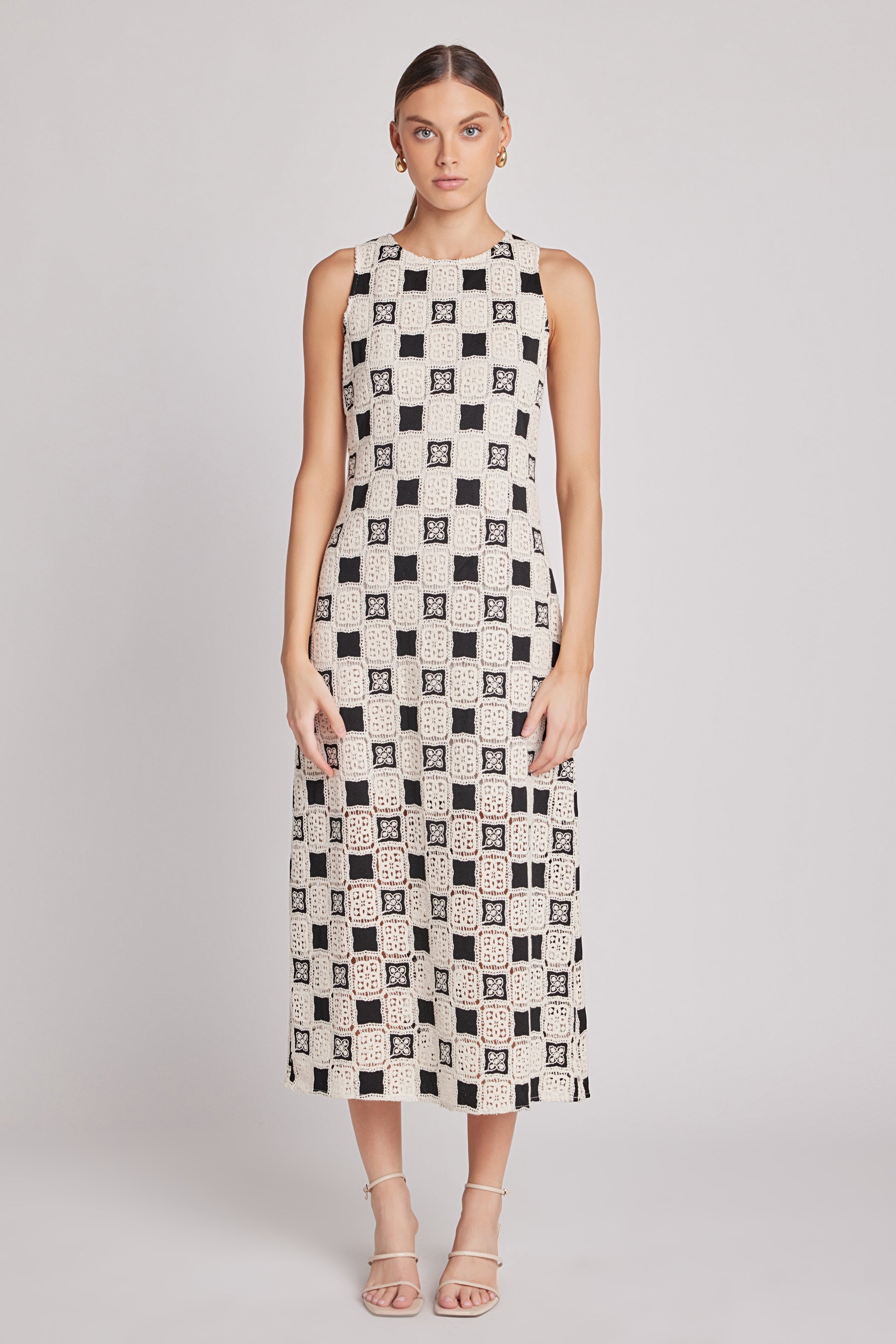 ENGLISH FACTORY - Crochet Patchwork Sleeveless Dress - DRESSES available at Objectrare