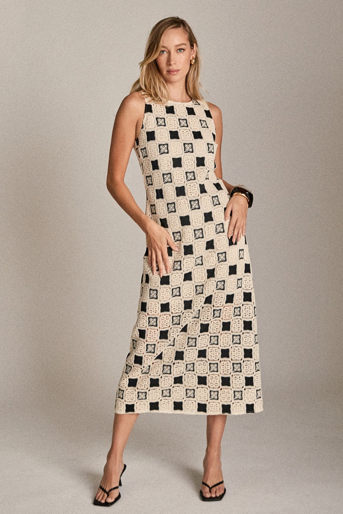 Crochet Patchwork Sleeveless Dress