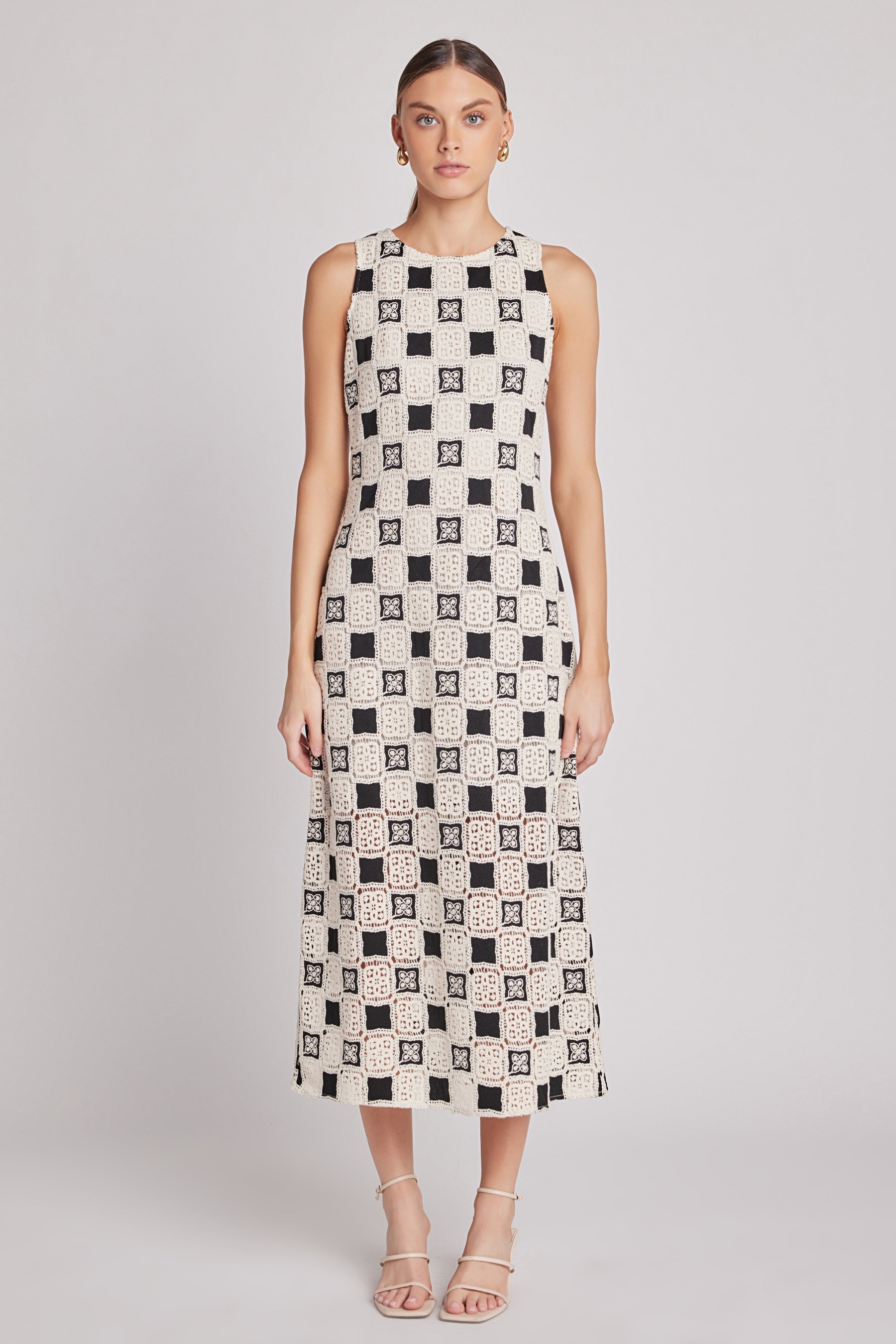 ENGLISH FACTORY - Crochet Patchwork Sleeveless Dress - DRESSES available at Objectrare
