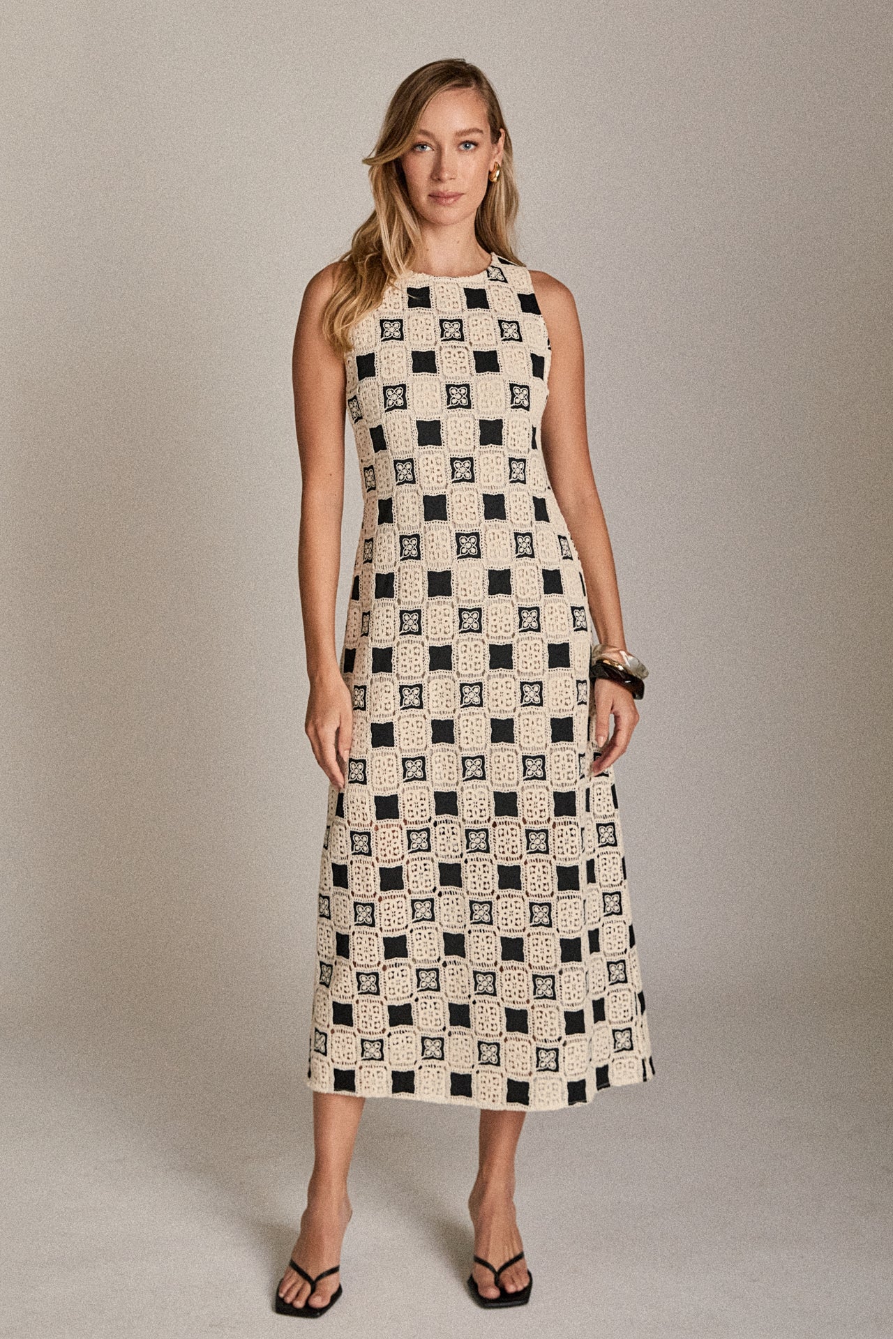 Crochet Patchwork Sleeveless Dress