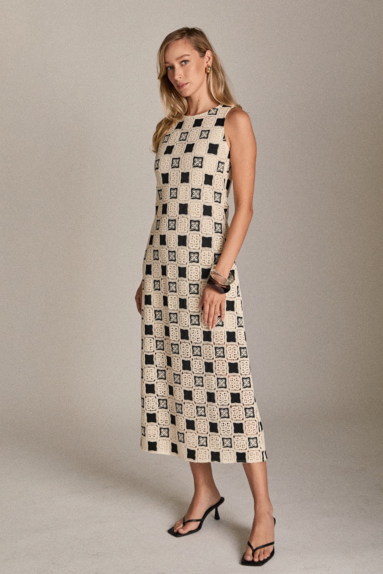 Crochet Patchwork Sleeveless Dress