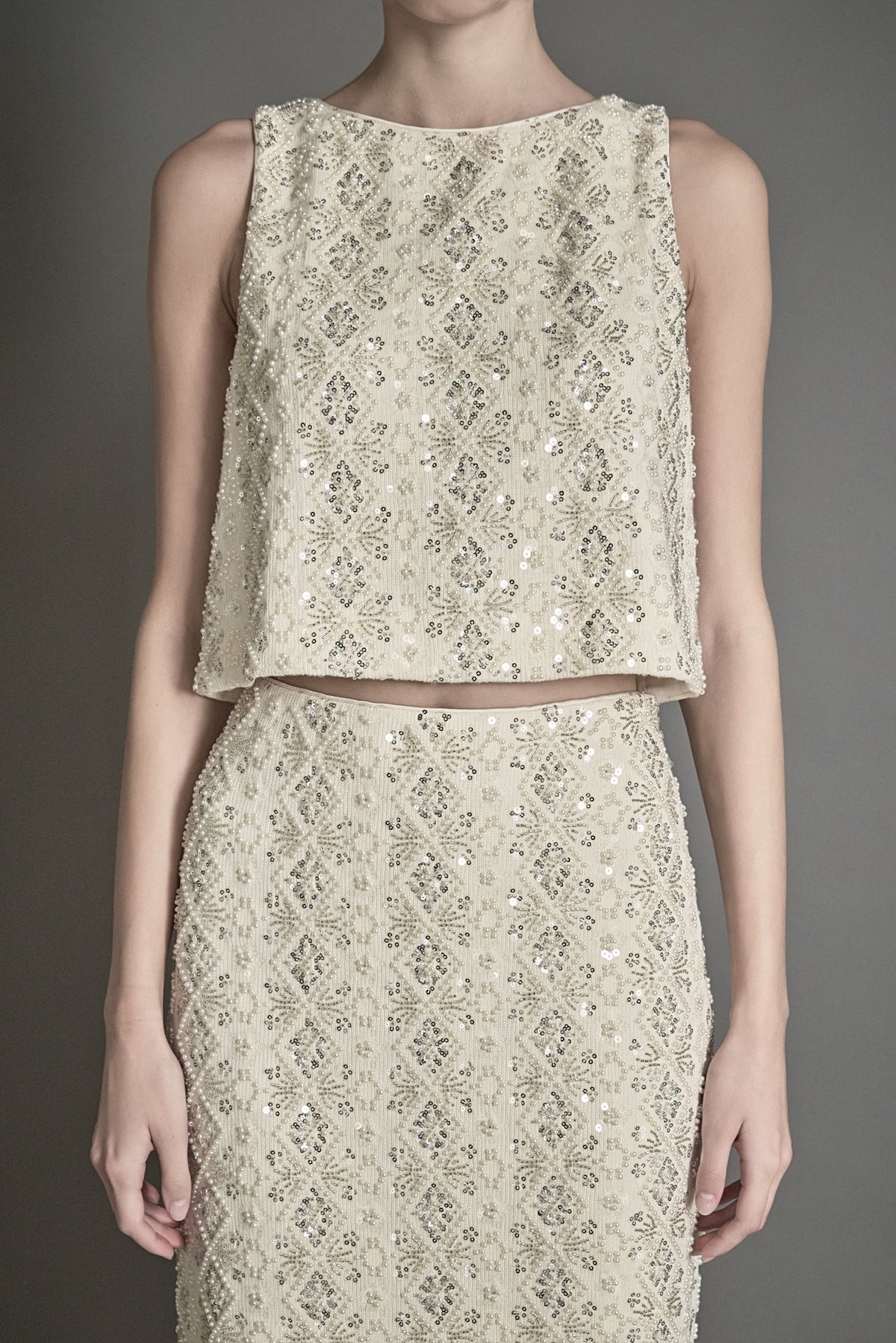ENDLESS ROSE - Beaded Pearl Top - TOPS available at Objectrare