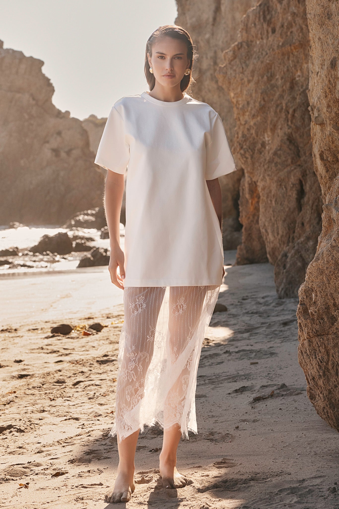 endless rose lace midi dress Mix T-shirt line silhouette Men White Linen Shirt Princess Polly Petite Color:Light  Gray