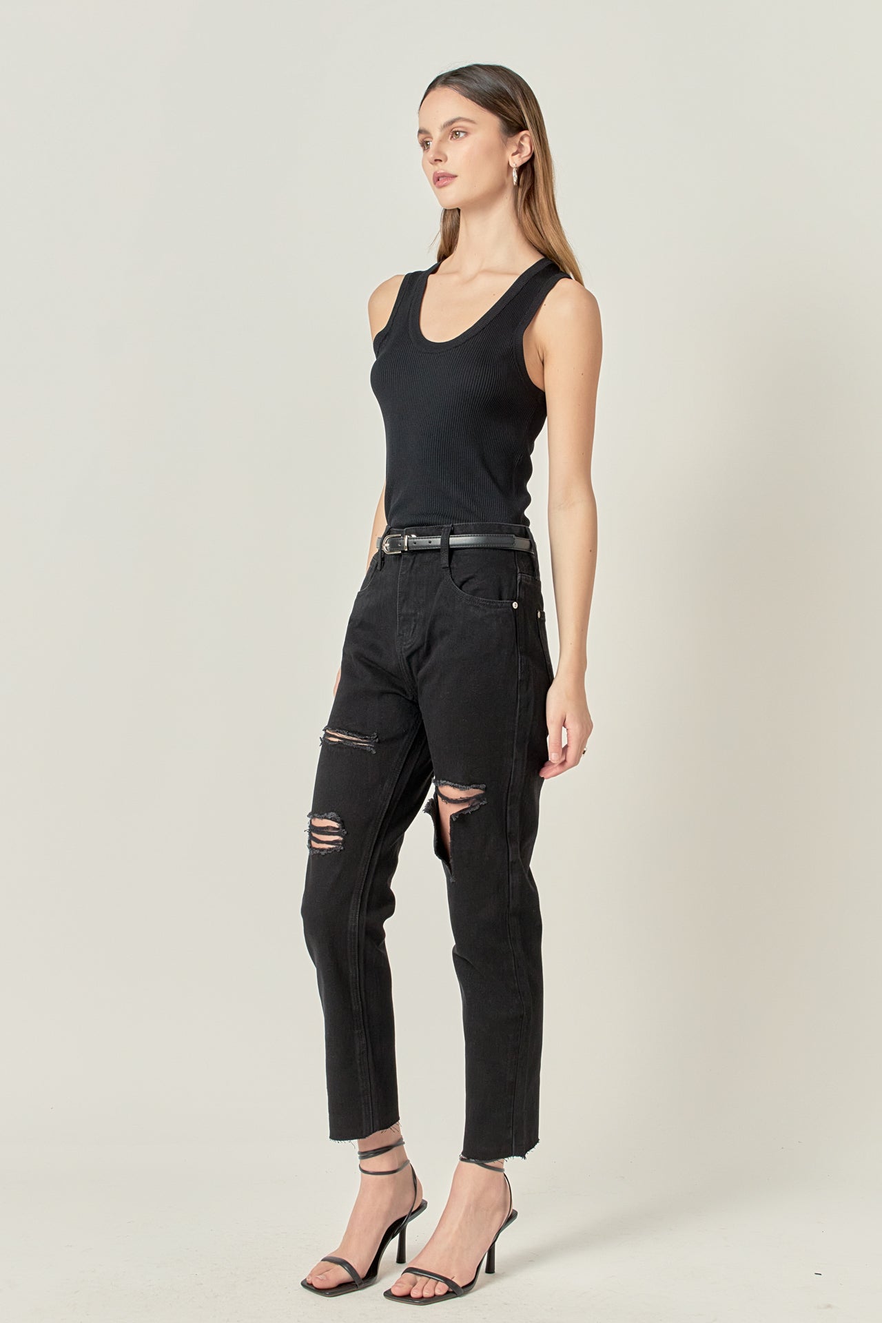 ENGLISH FACTORY - Destroyed Mom Jeans - JEANS available at Objectrare