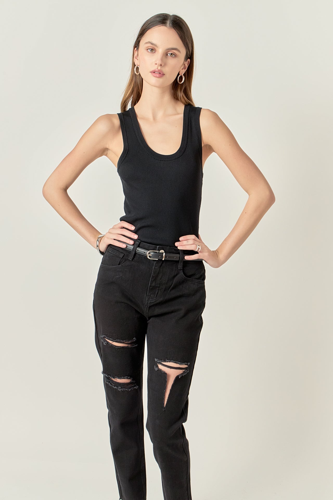 ENGLISH FACTORY - Destroyed Mom Jeans - JEANS available at Objectrare