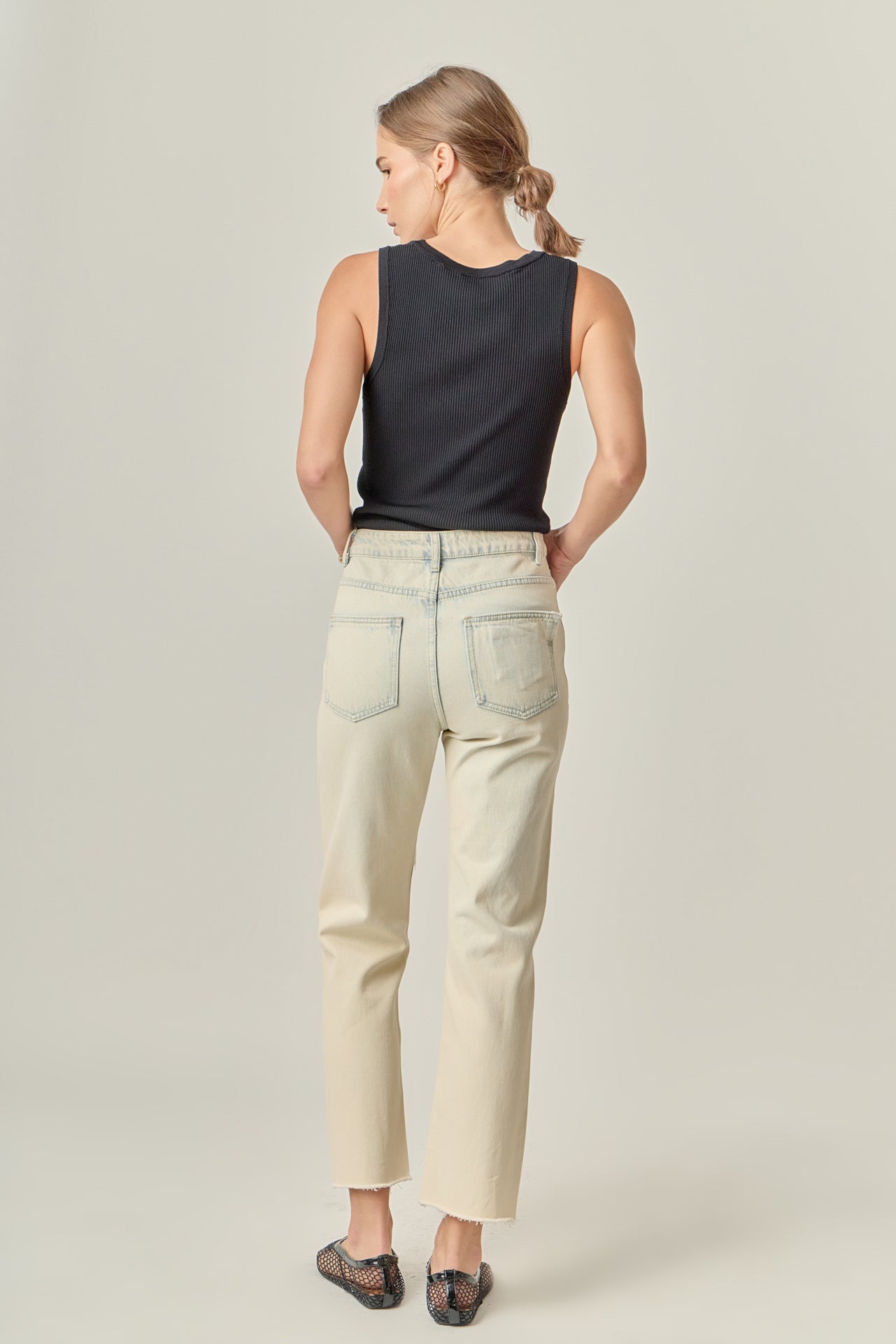 ENGLISH FACTORY - Destroyed Mom Jeans - JEANS available at Objectrare