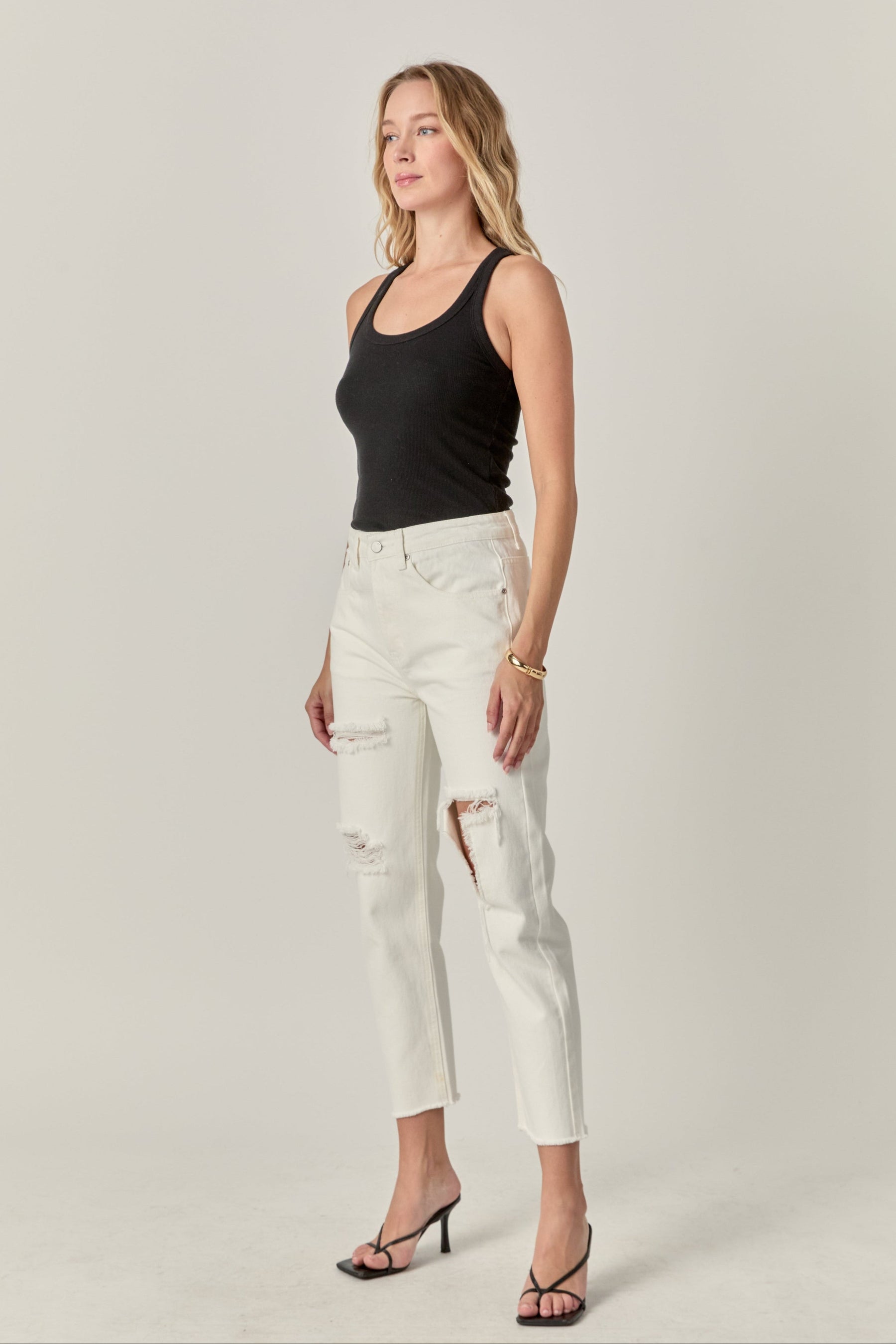 ENGLISH FACTORY - Destroyed Mom Jeans - JEANS available at Objectrare