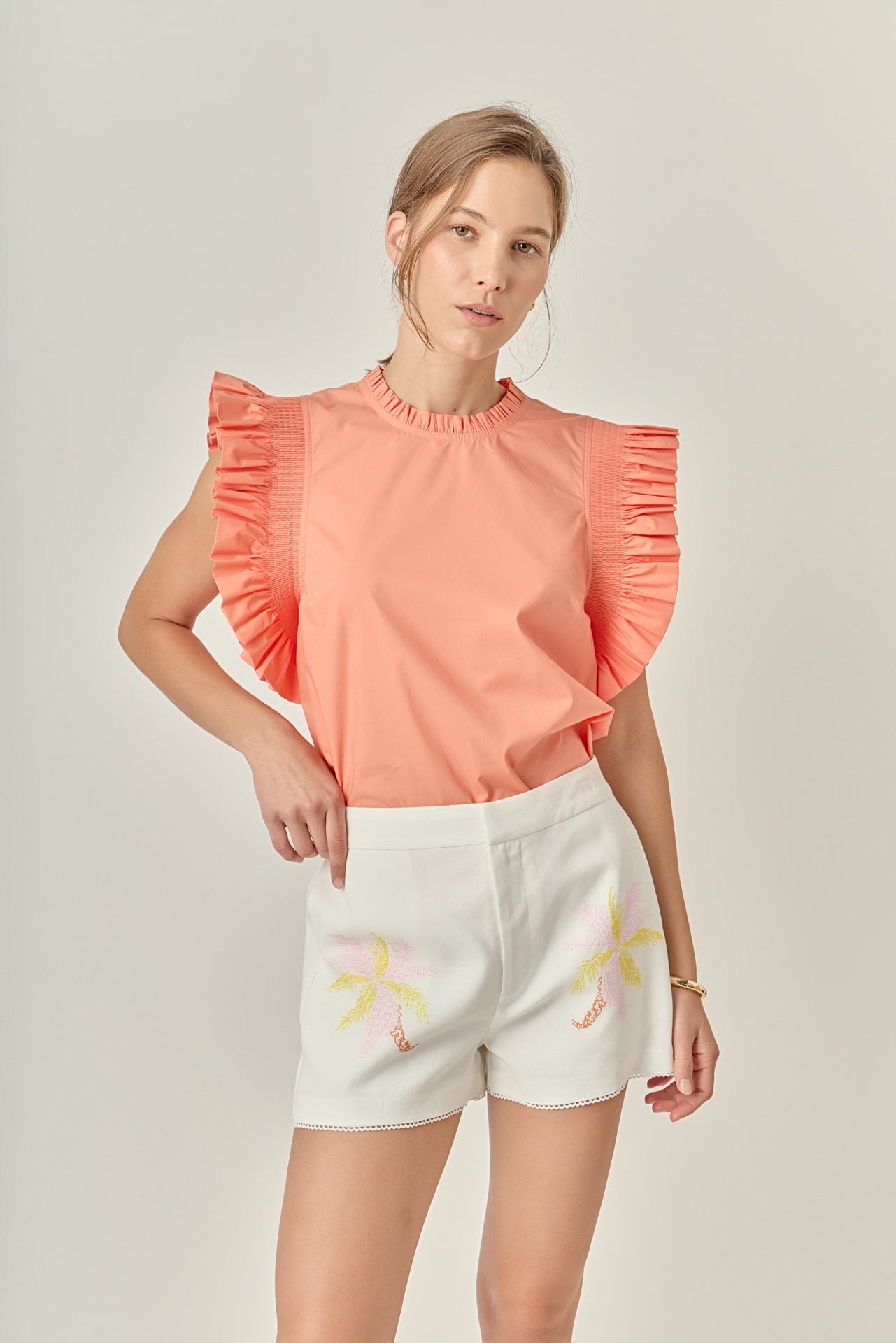 ENGLISH FACTORY - Ruffle Sleeve Top - TOPS available at Objectrare