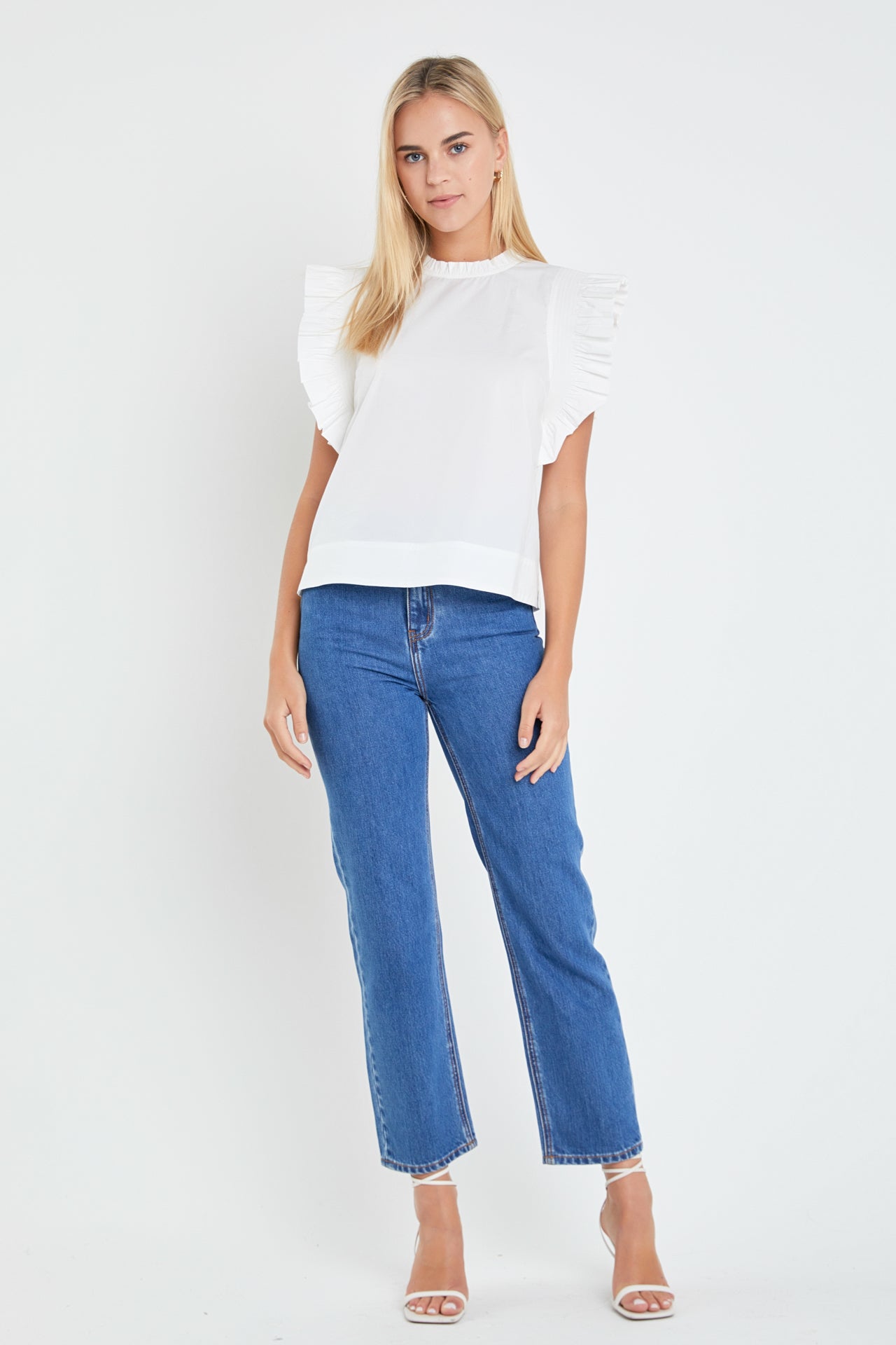 ENGLISH FACTORY - Ruffle Sleeve Top - TOPS available at Objectrare