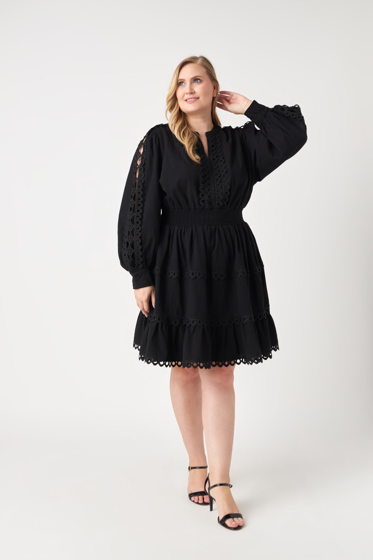 ENDLESS ROSE - Lace Trim Mini Dress - DRESSES available at Objectrare