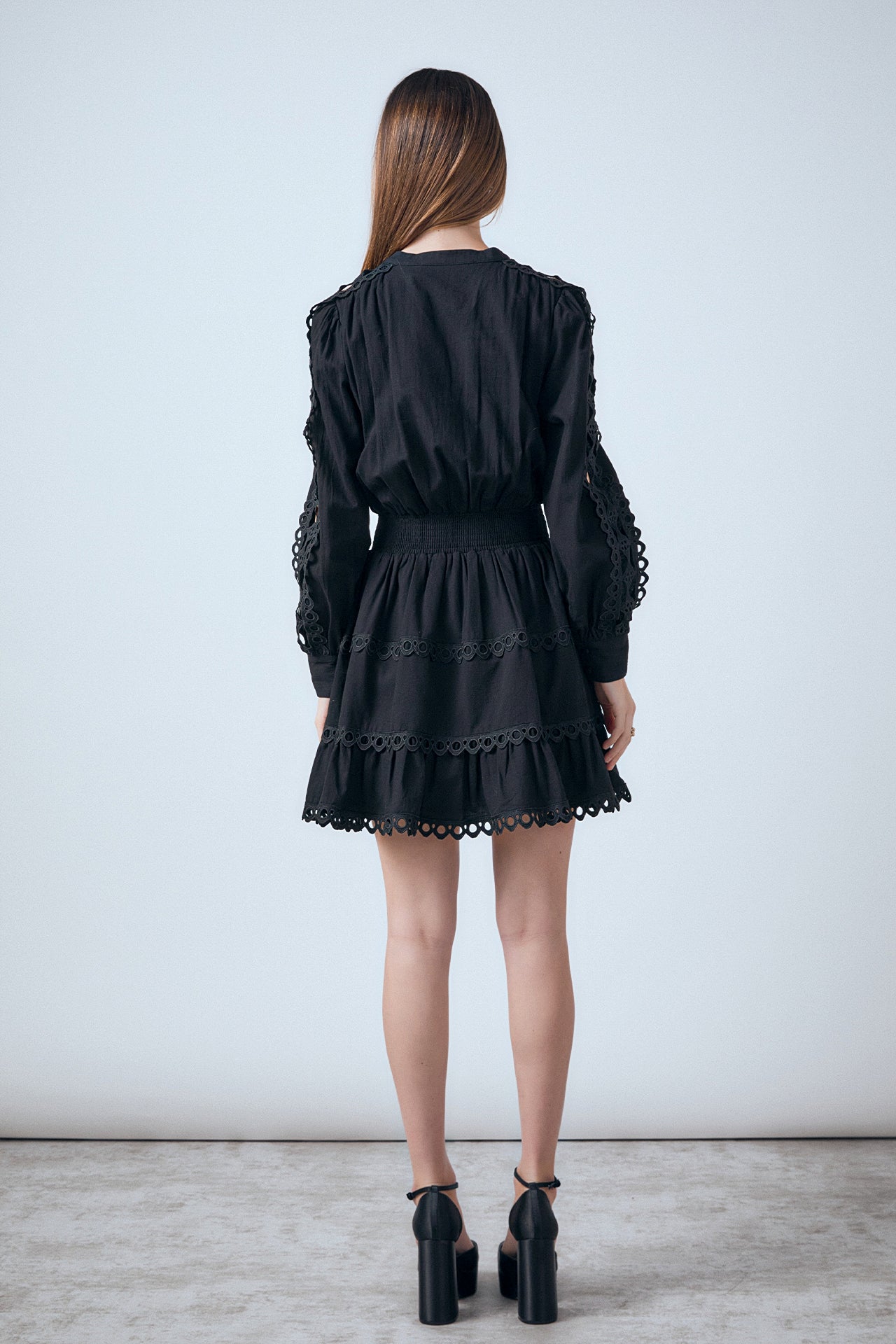 ENDLESS ROSE - Lace Trim Mini Dress - DRESSES available at Objectrare