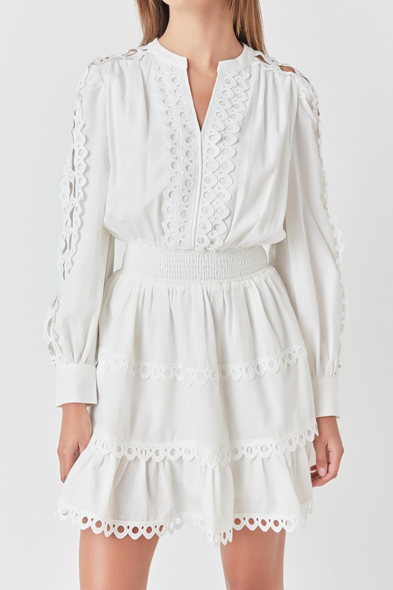 ENDLESS ROSE - Lace Trim Mini Dress - DRESSES available at Objectrare