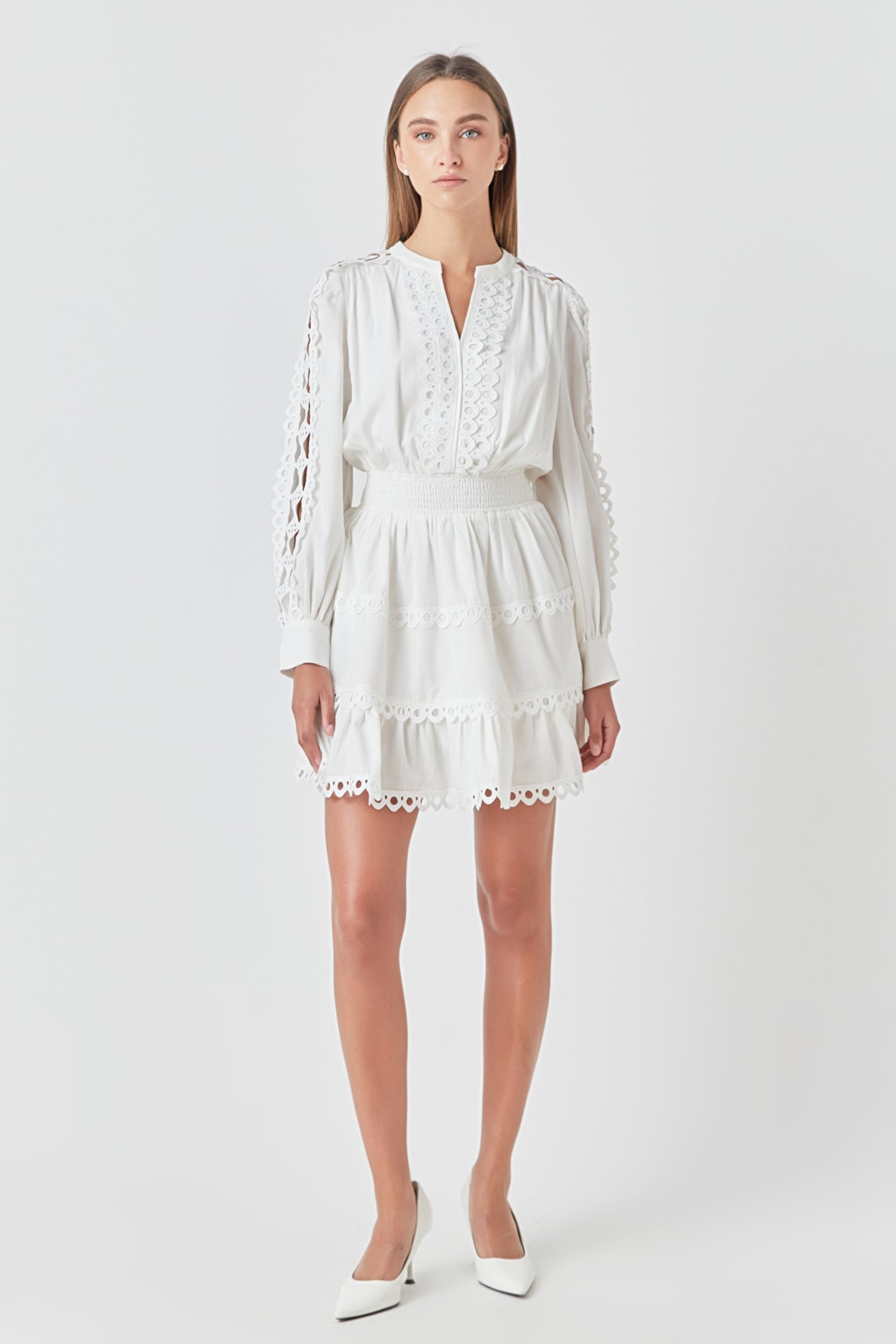 ENDLESS ROSE - Lace Trim Mini Dress - DRESSES available at Objectrare