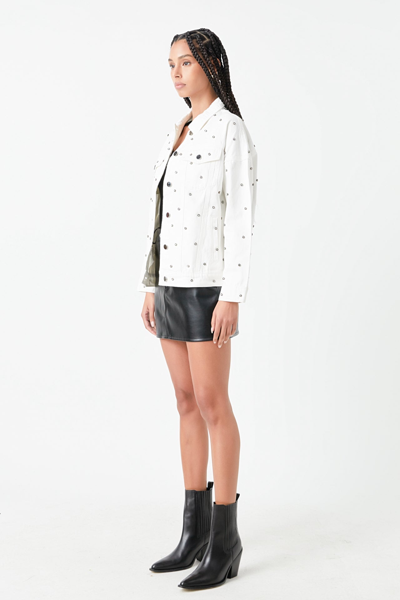 GREY LAB - Studded Denim Jacket - JACKETS available at Objectrare