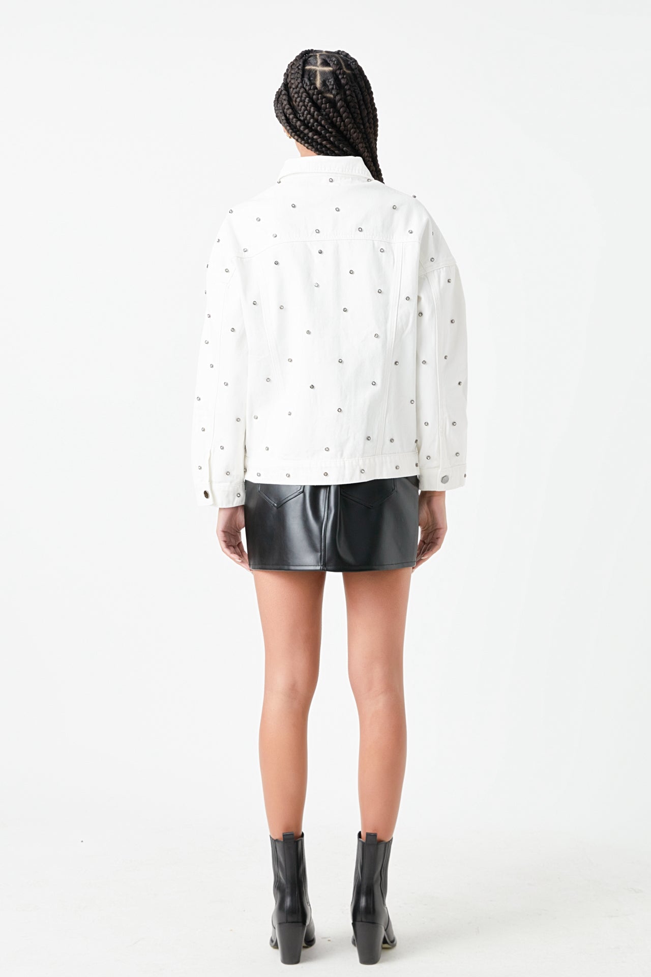 GREY LAB - Studded Denim Jacket - JACKETS available at Objectrare
