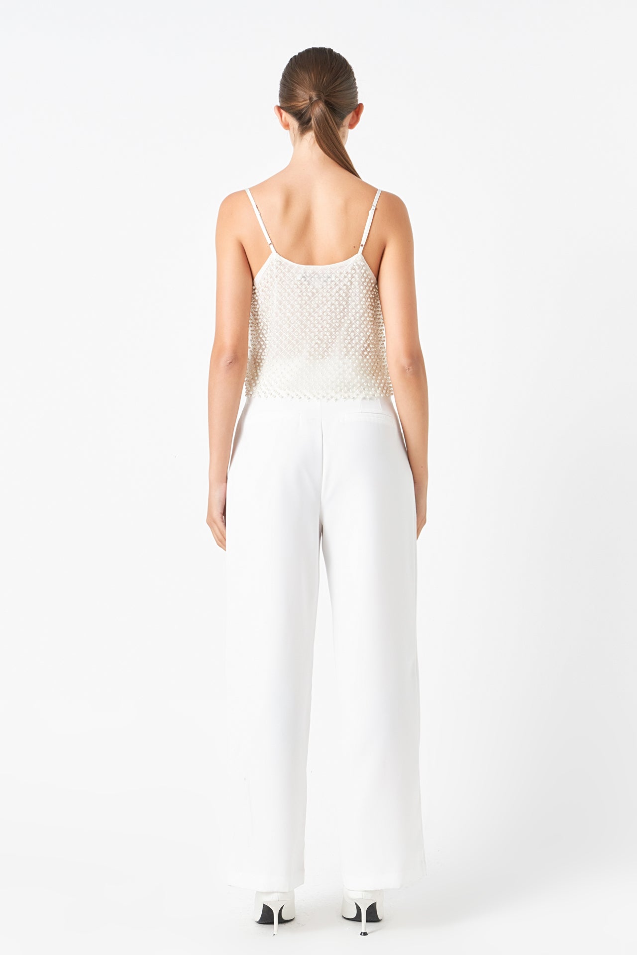 ENDLESS ROSE - Pearl Embellished Cami Top - CAMI TOPS & TANK available at Objectrare