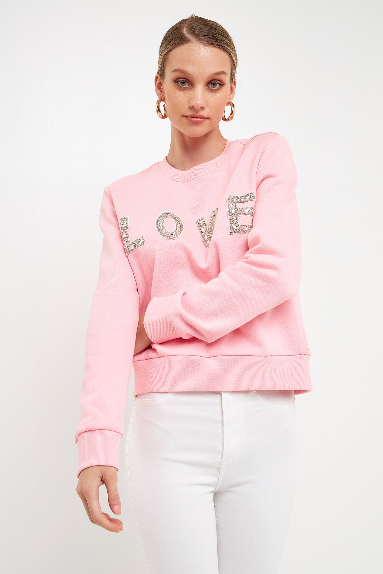 ENDLESS ROSE - Crystal Love Sweatshirt - SWEATERS & KNITS available at Objectrare