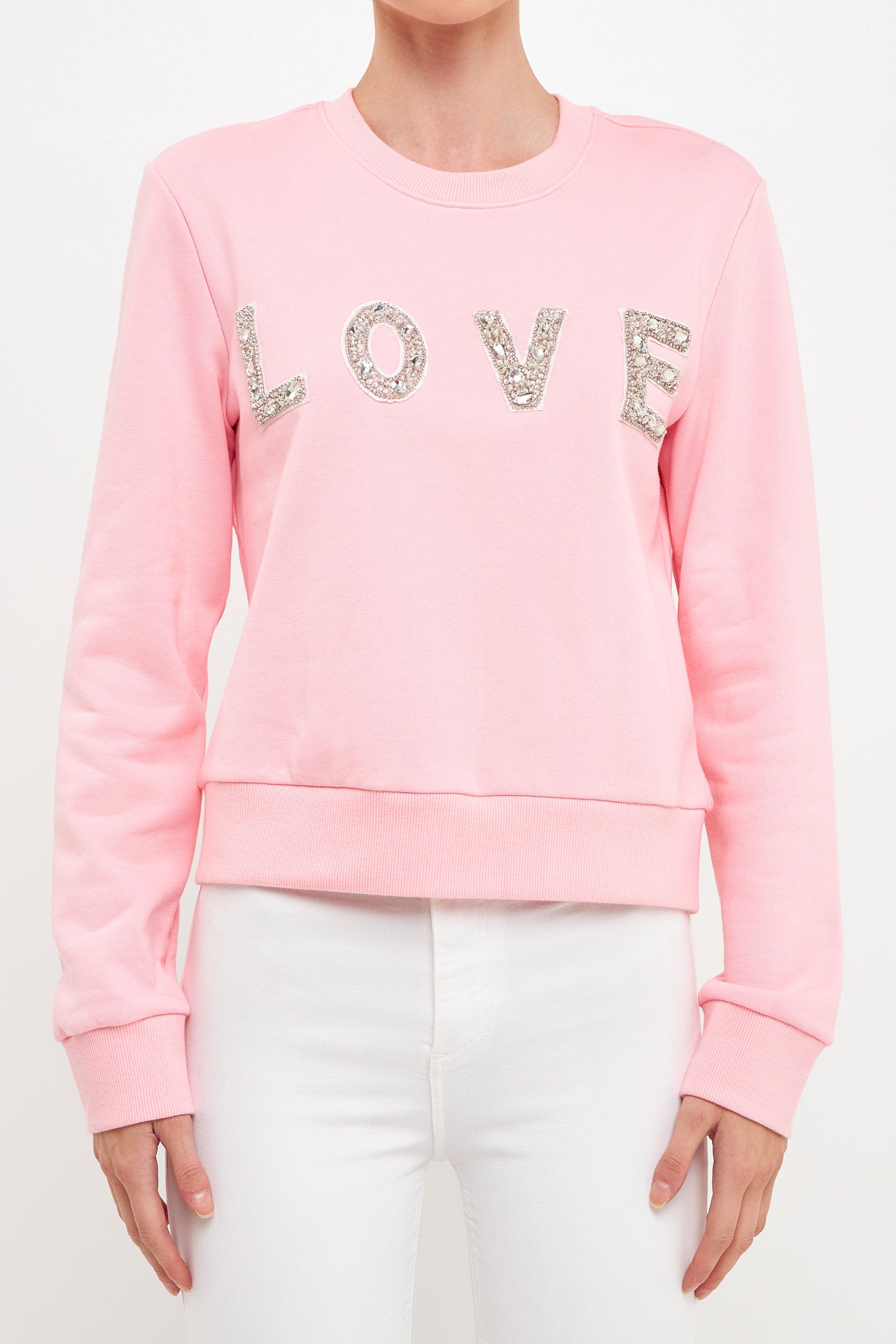 ENDLESS ROSE - Crystal Love Sweatshirt - SWEATERS & KNITS available at Objectrare