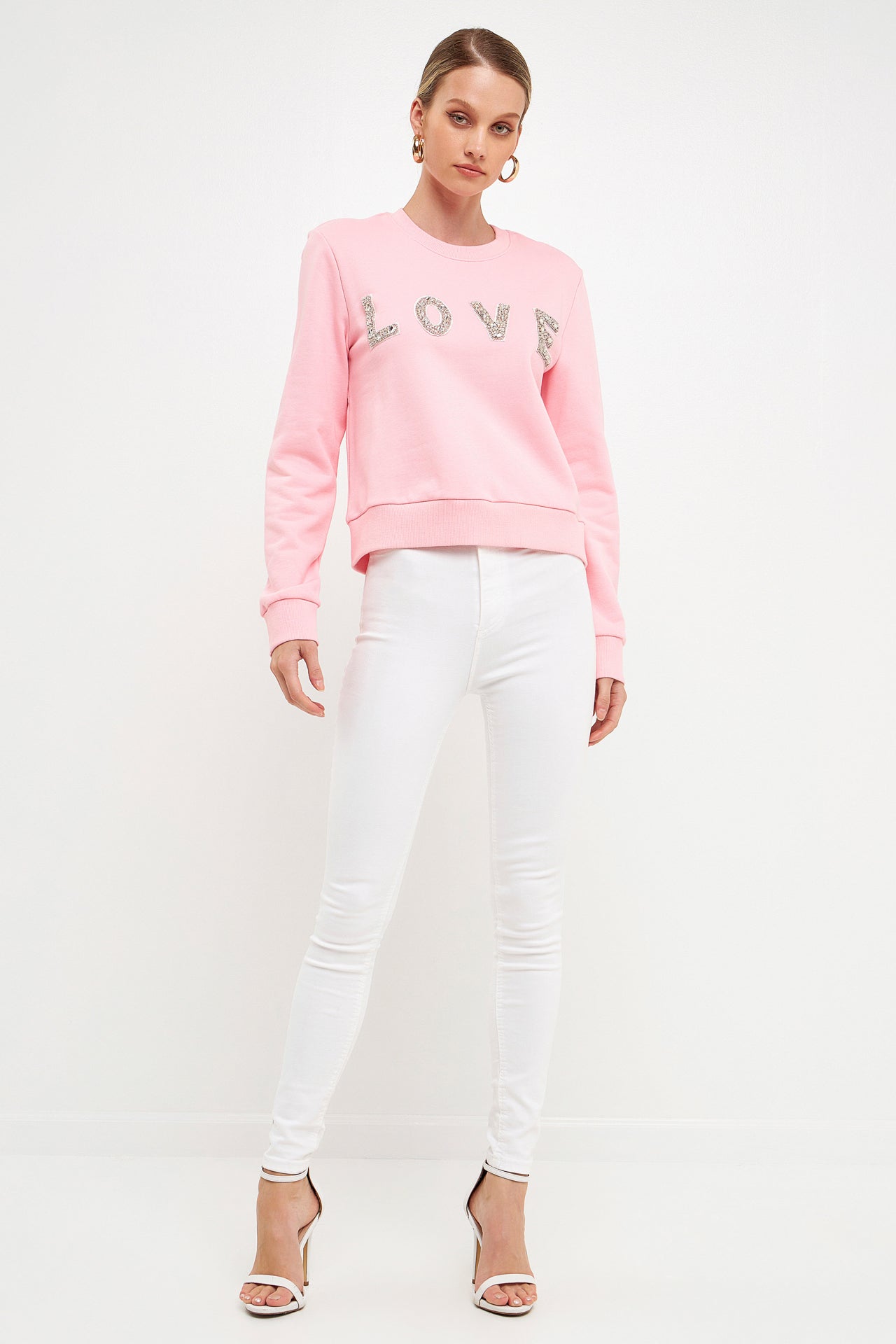 ENDLESS ROSE - Crystal Love Sweatshirt - SWEATERS & KNITS available at Objectrare