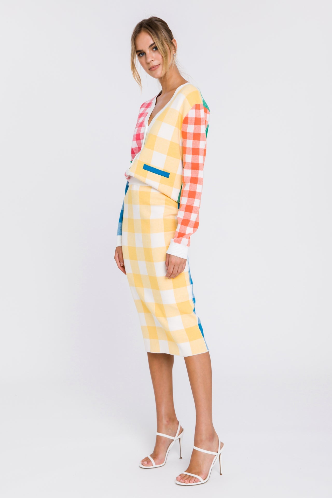 ENGLISH FACTORY - Multi Gingham Cardigan - SWEATERS & KNITS available at Objectrare