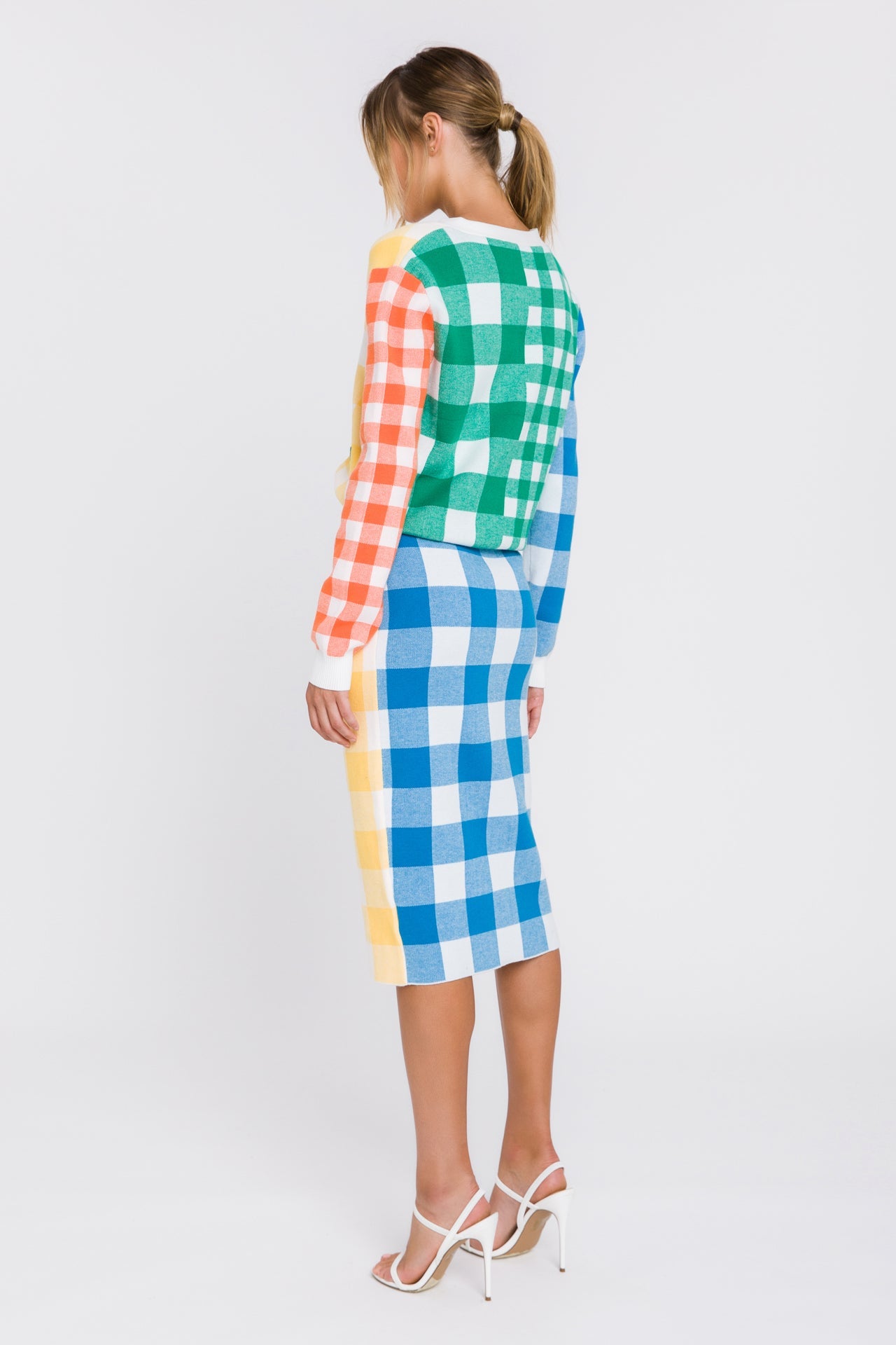 ENGLISH FACTORY - Multi Gingham Cardigan - SWEATERS & KNITS available at Objectrare