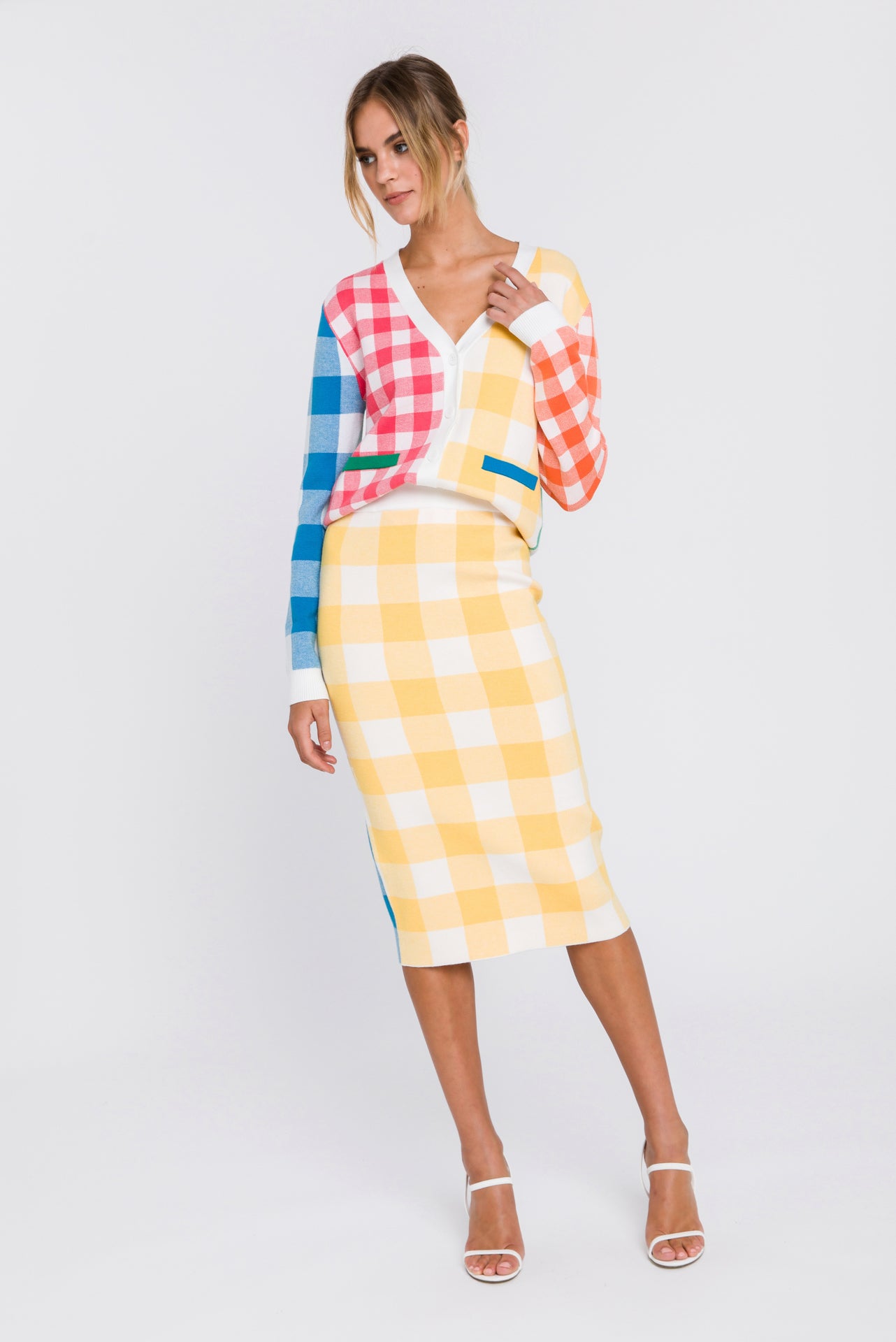 ENGLISH FACTORY - Multi Gingham Cardigan - SWEATERS & KNITS available at Objectrare