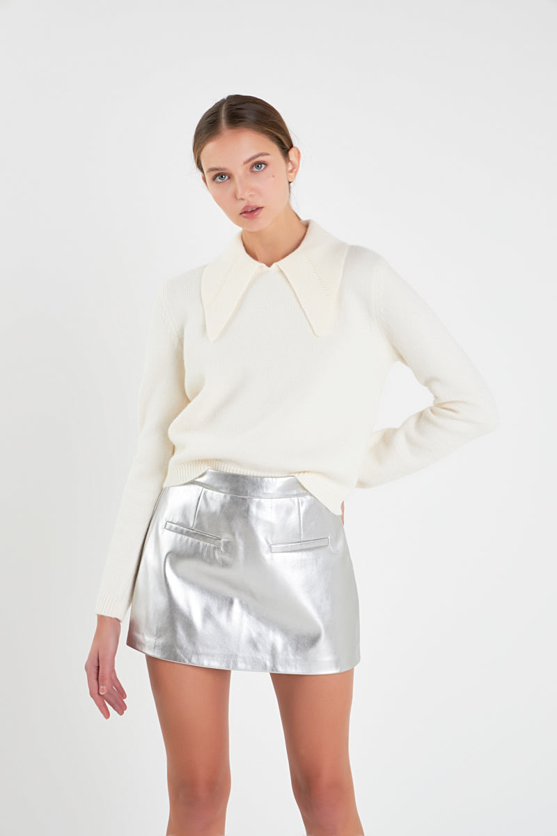ENGLISH FACTORY - Collared Sweater - SWEATERS & KNITS available at Objectrare