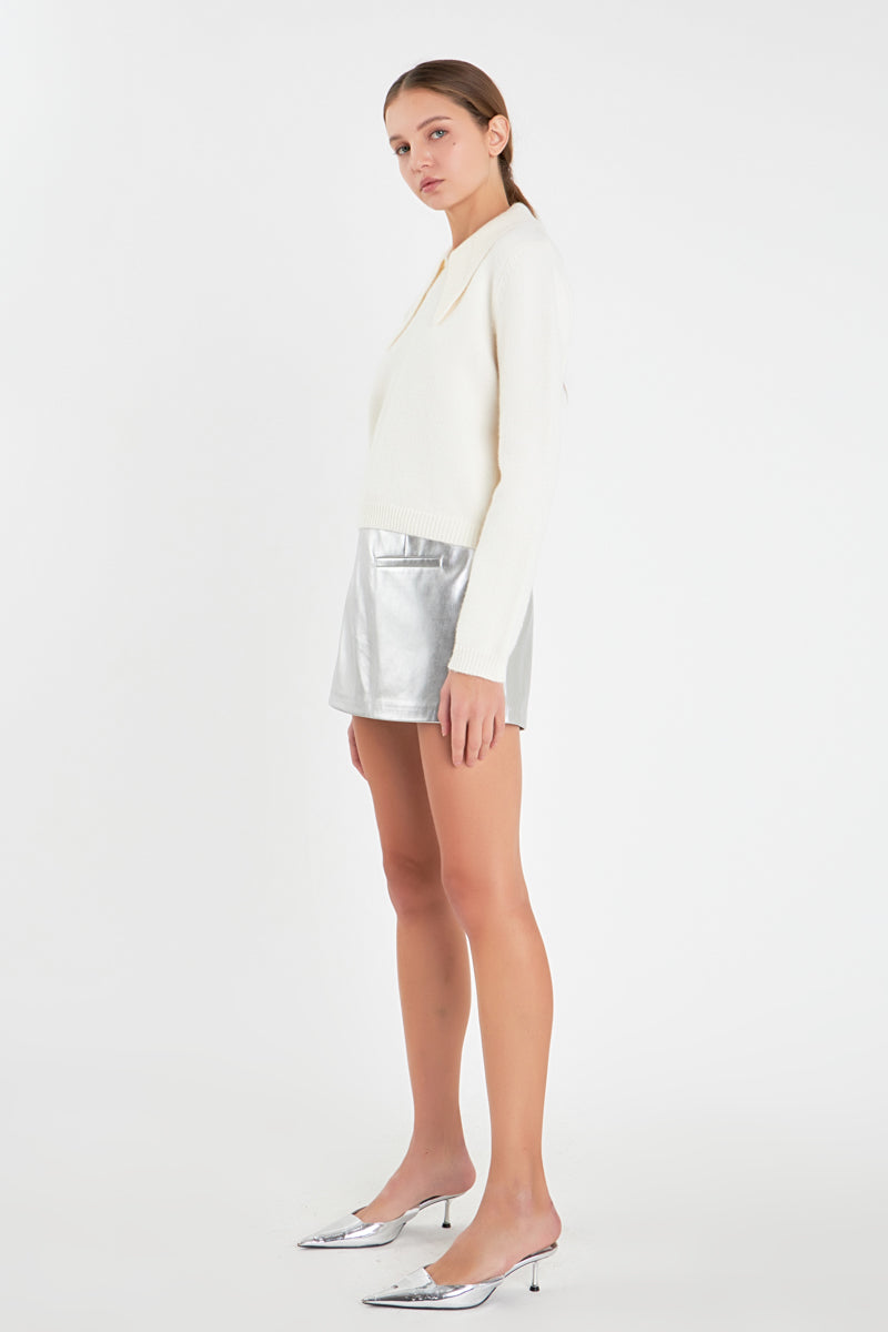 ENGLISH FACTORY - Collared Sweater - SWEATERS & KNITS available at Objectrare