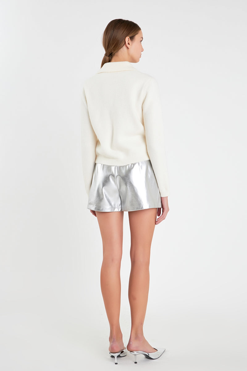 ENGLISH FACTORY - Collared Sweater - SWEATERS & KNITS available at Objectrare