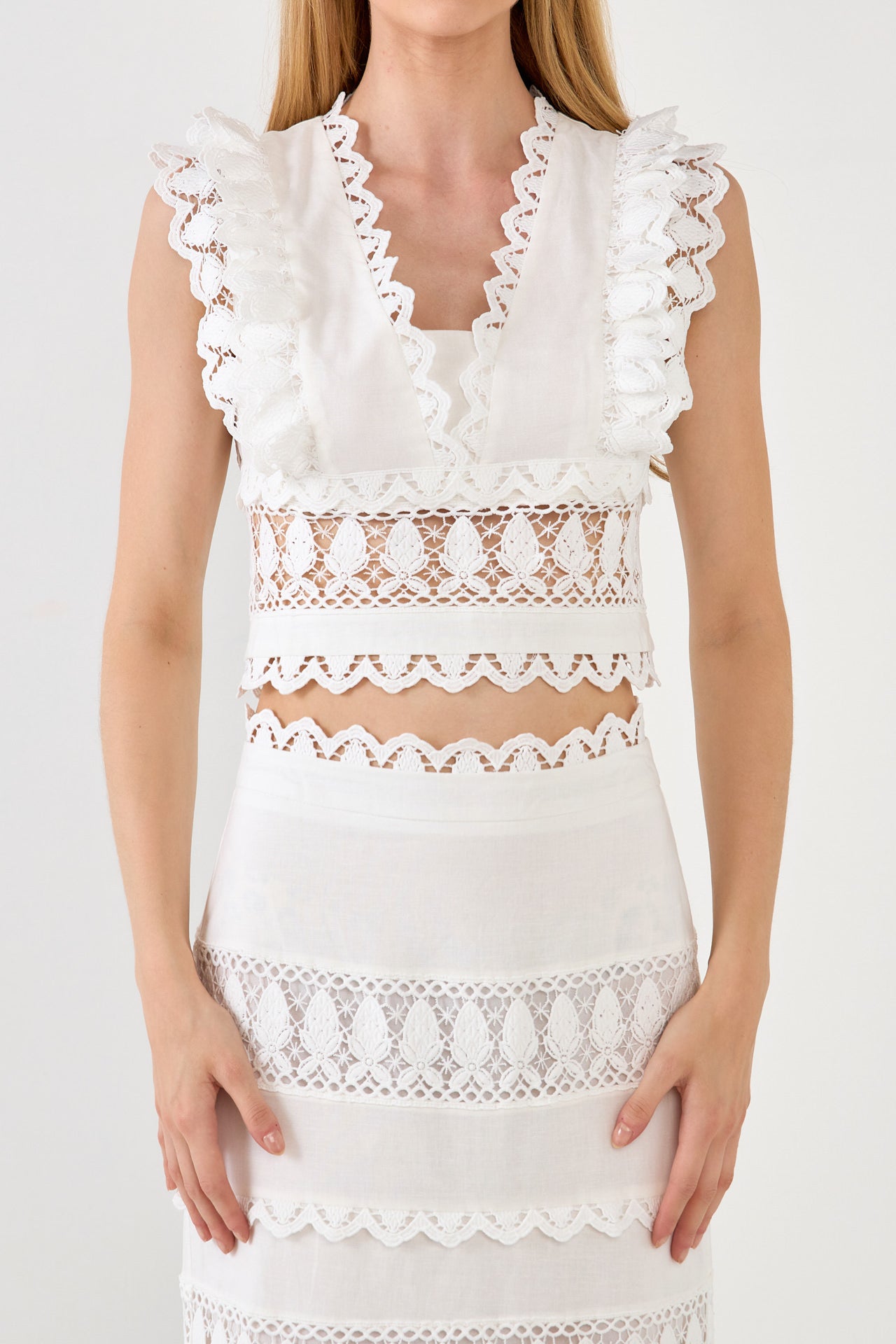 ENDLESS ROSE - Crochet Lace Crop Top - TOPS available at Objectrare