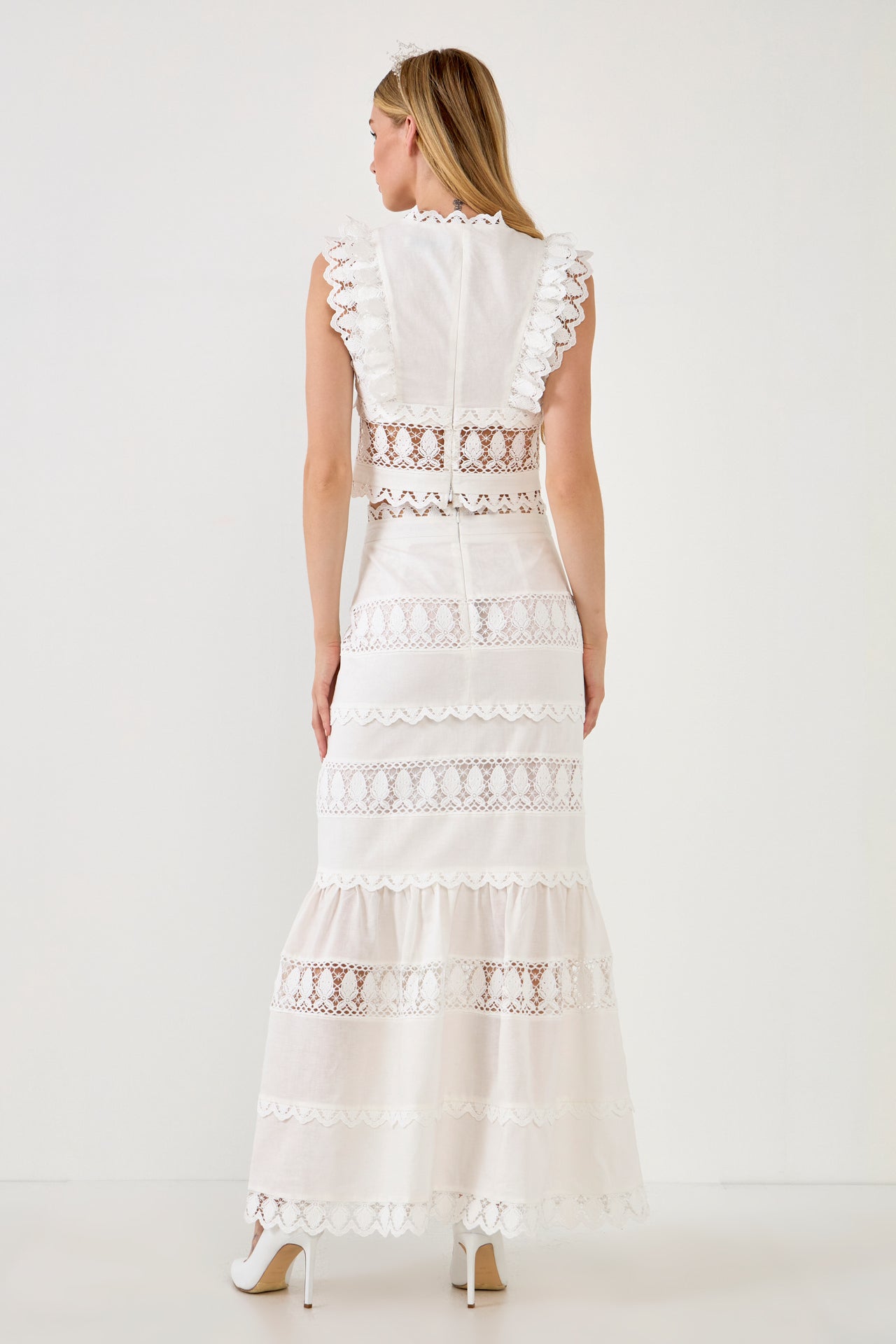 ENDLESS ROSE - Lace Trim Maxi Skirt - SKIRTS available at Objectrare