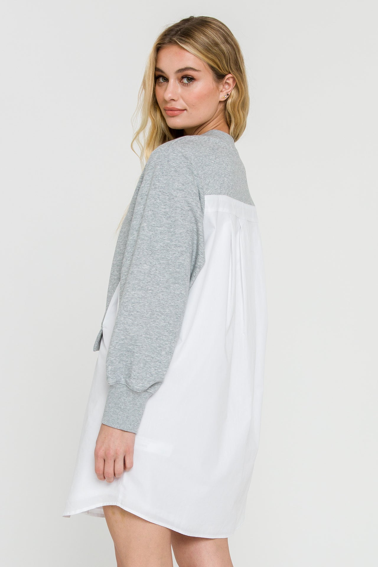 ENGLISH FACTORY - Sweatshirt With Poplin Combo - DRESSES available at Objectrare