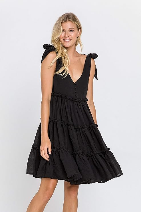 FREE THE ROSES - Tiered Shoulder-Tie Dress - DRESSES available at Objectrare