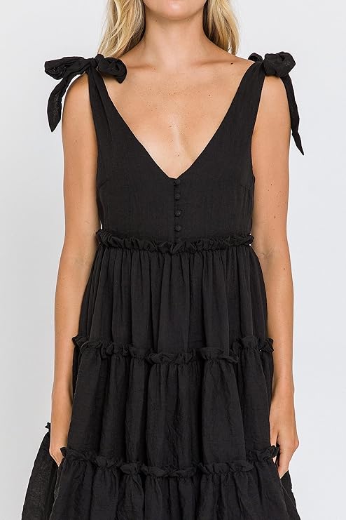 FREE THE ROSES - Tiered Shoulder-Tie Dress - DRESSES available at Objectrare