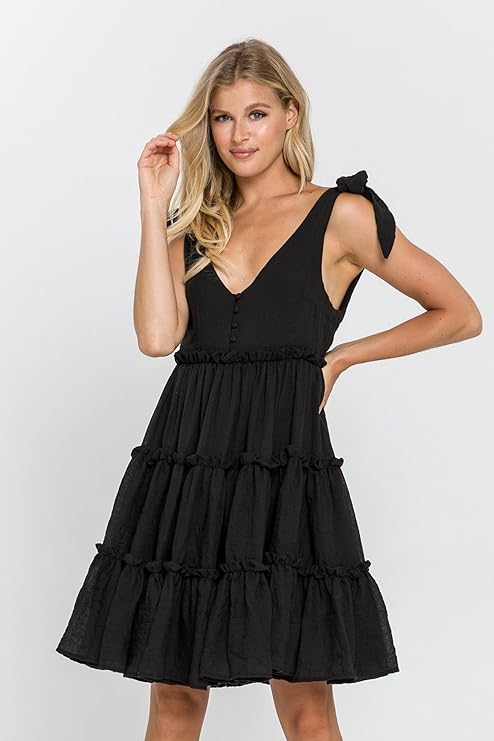 FREE THE ROSES - Tiered Shoulder-Tie Dress - DRESSES available at Objectrare