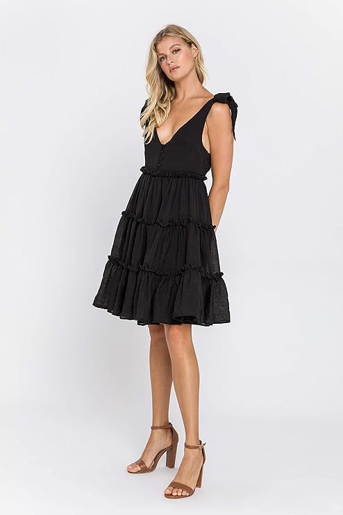 FREE THE ROSES - Tiered Shoulder-Tie Dress - DRESSES available at Objectrare