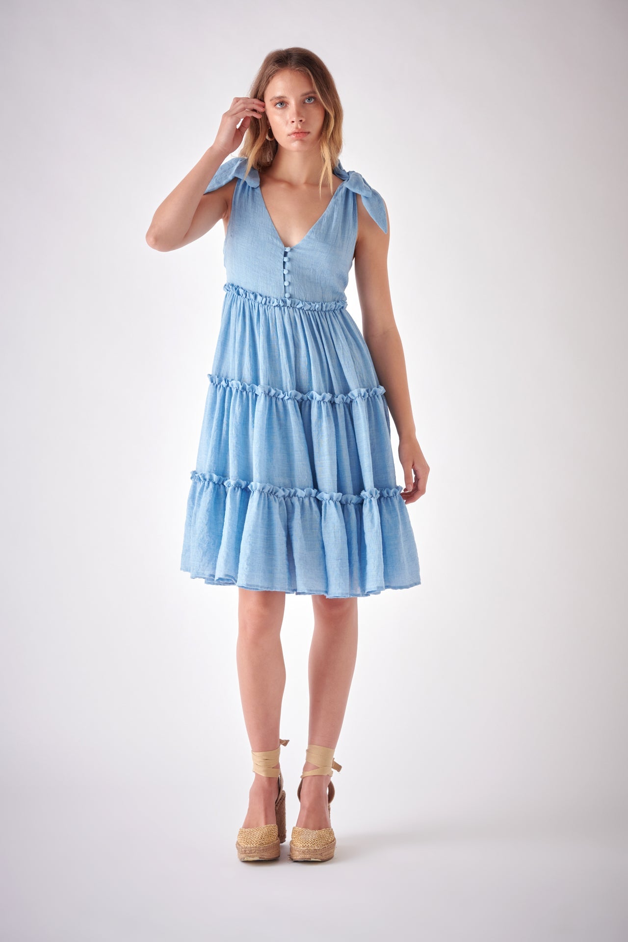FREE THE ROSES - Tiered Shoulder-Tie Dress - DRESSES available at Objectrare