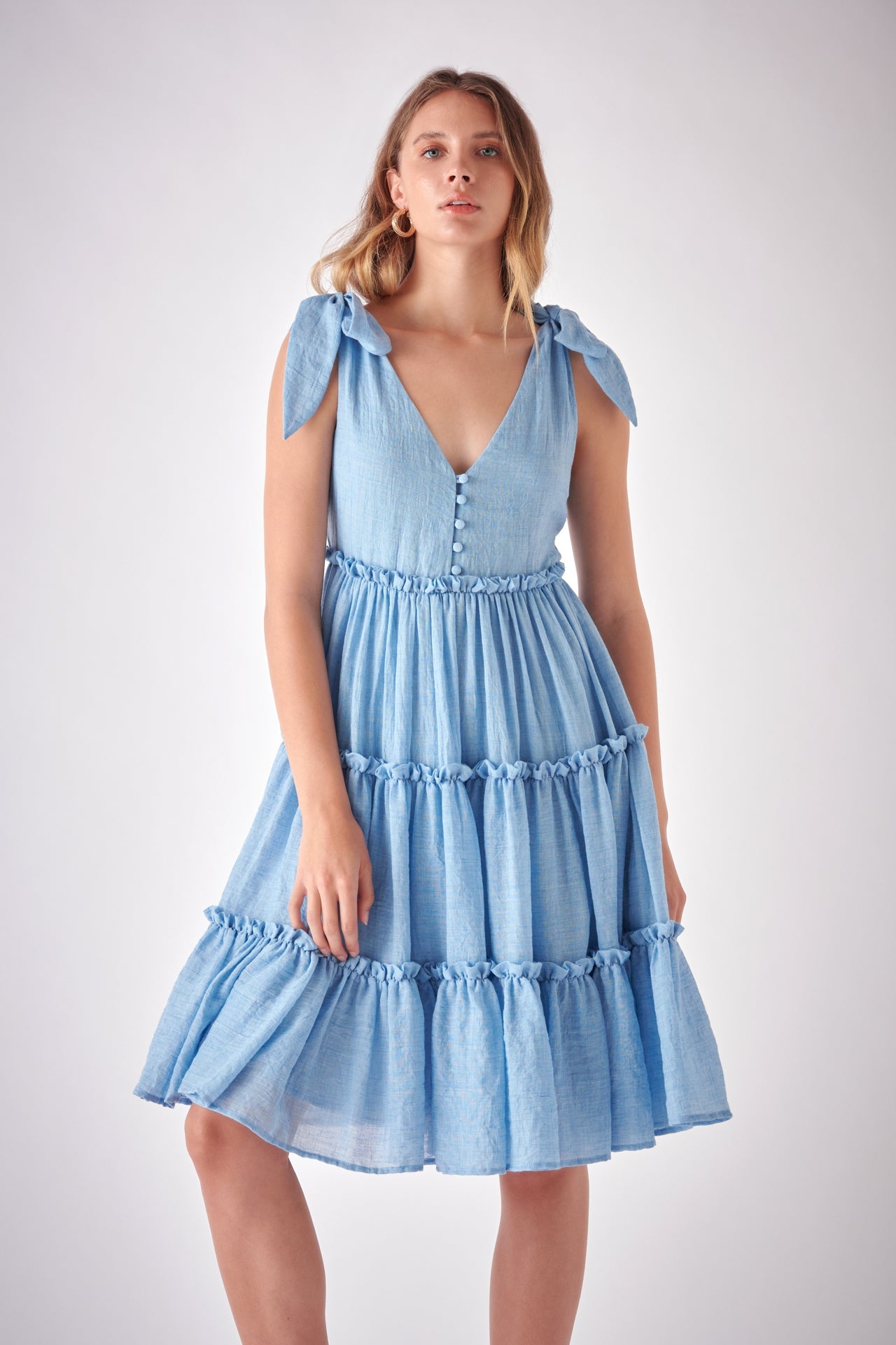 FREE THE ROSES - Tiered Shoulder-Tie Dress - DRESSES available at Objectrare