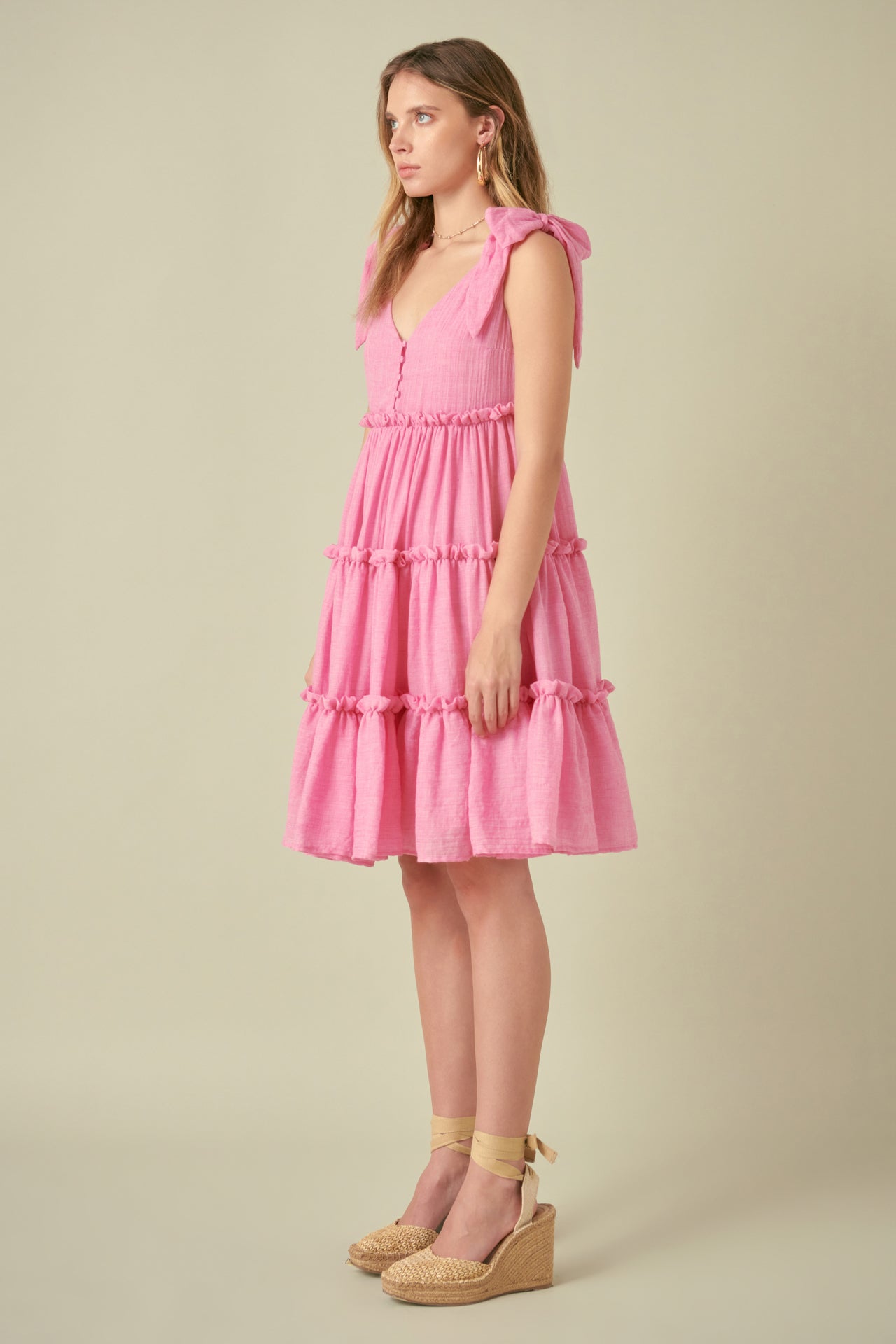 FREE THE ROSES - Tiered Shoulder-Tie Dress - DRESSES available at Objectrare
