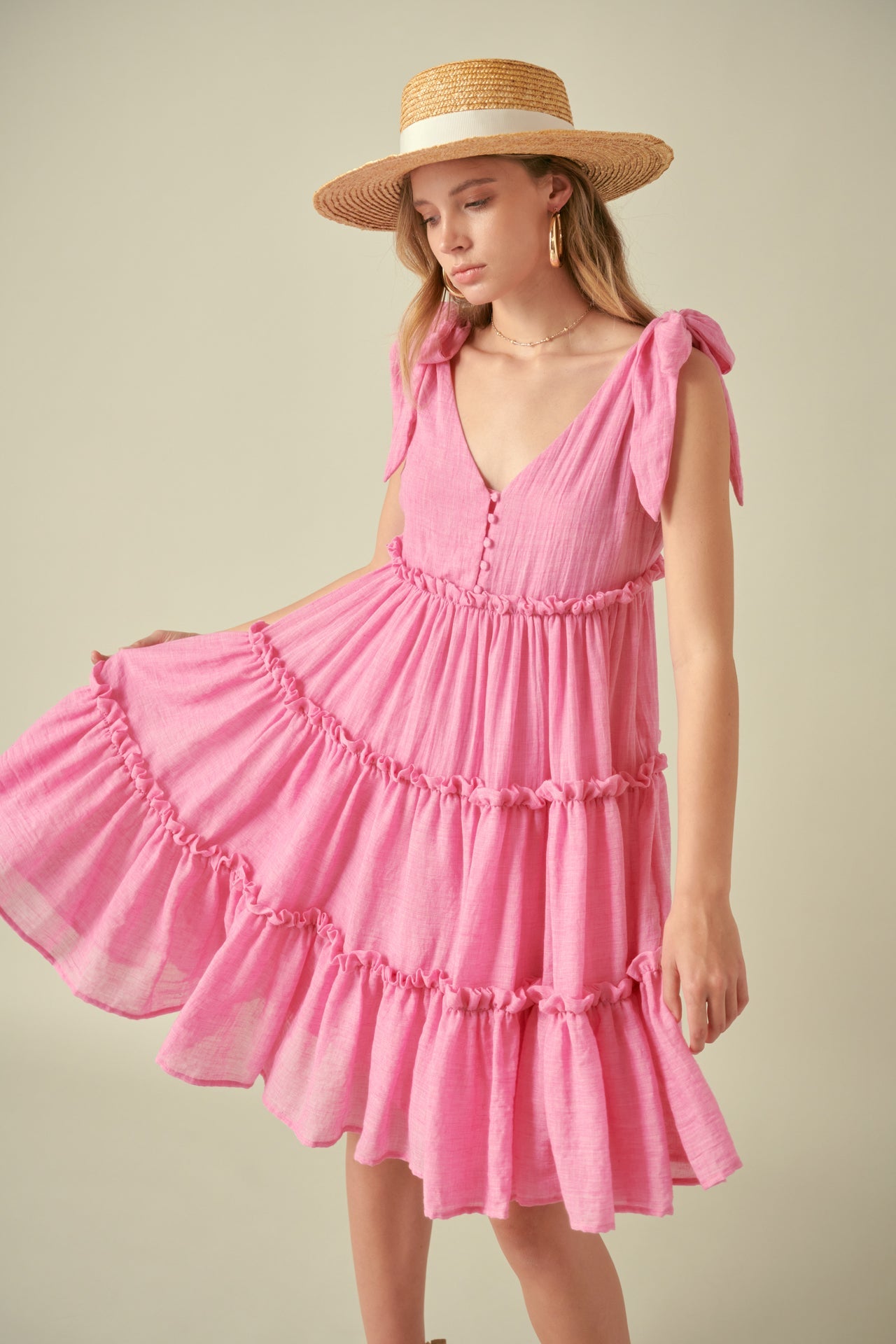 FREE THE ROSES - Tiered Shoulder-Tie Dress - DRESSES available at Objectrare