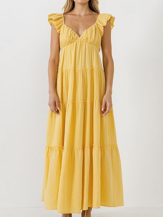 FREE THE ROSES - Tiered Shoulder-Tie Dress - DRESSES available at Objectrare