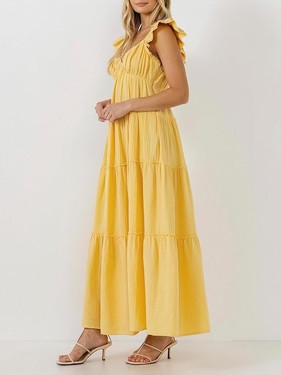 FREE THE ROSES - Tiered Shoulder-Tie Dress - DRESSES available at Objectrare