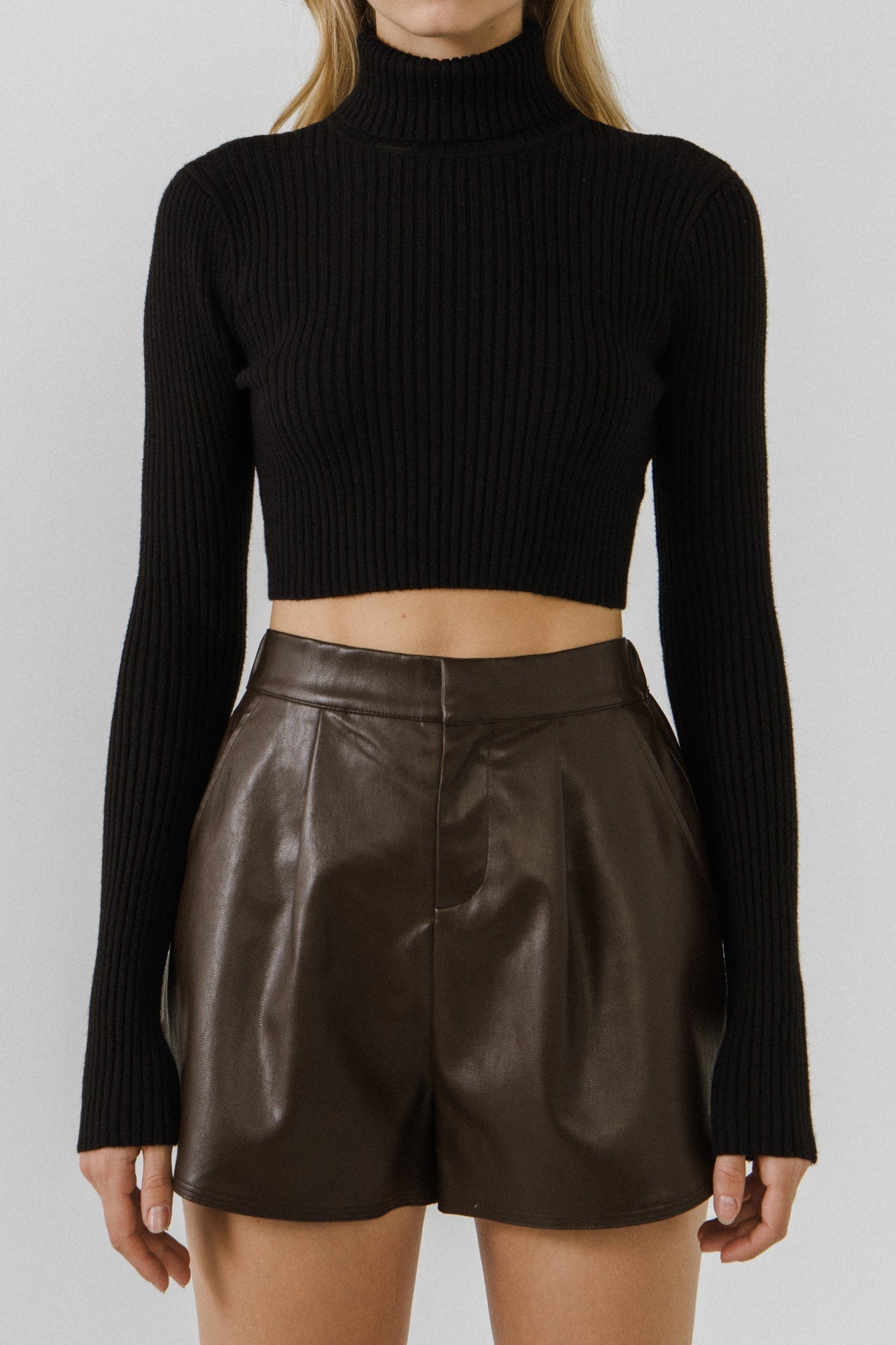 GREY LAB - Cropped Long Sleeve Sweater - SWEATERS & KNITS available at Objectrare